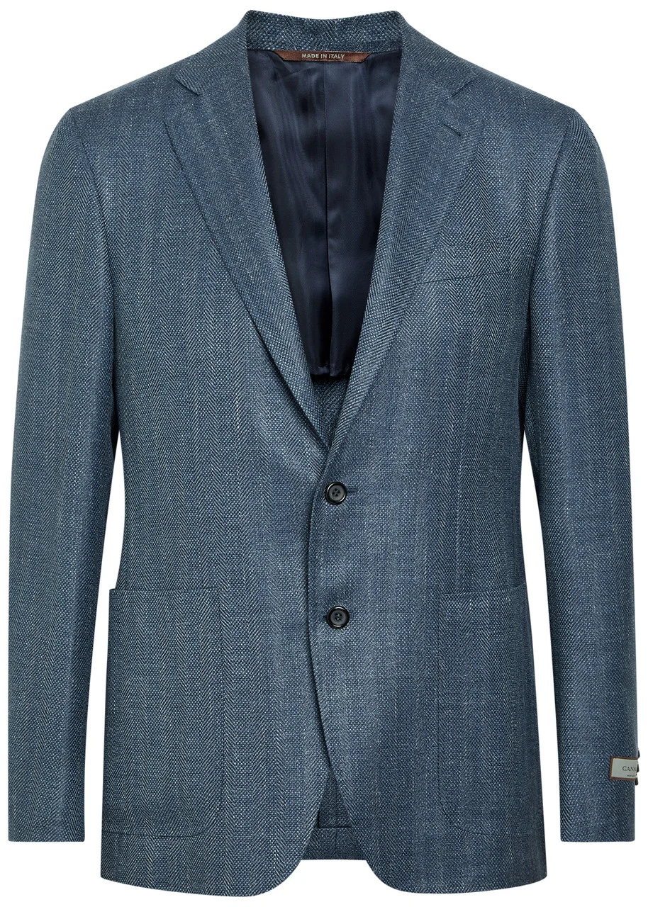 Canali Striped Wool and Silk-blend Blazer - 1