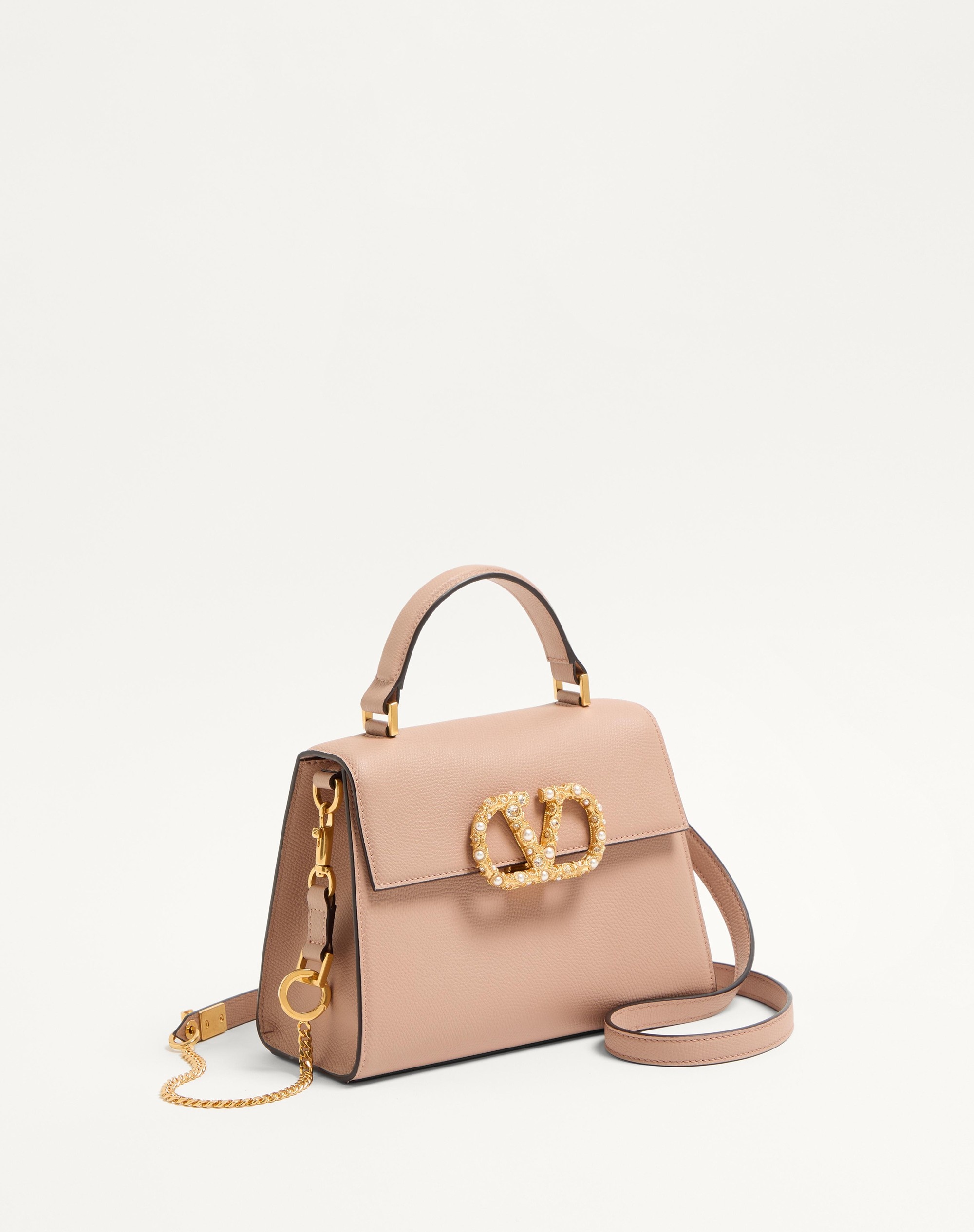 VALENTINO GARAVANI VSLING SMALL HANDBAG IN GRAINY CALFSKIN WITH JEWEL LOGO - 3