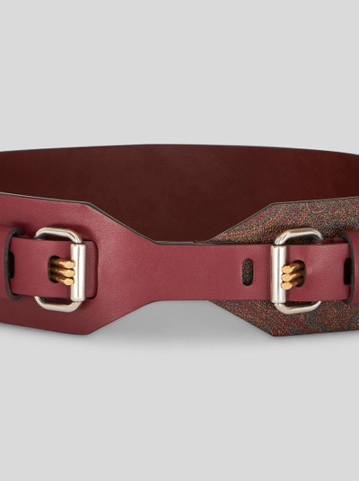 Etro LEATHER BELT WITH THREE PRONGS AND LOGO outlook