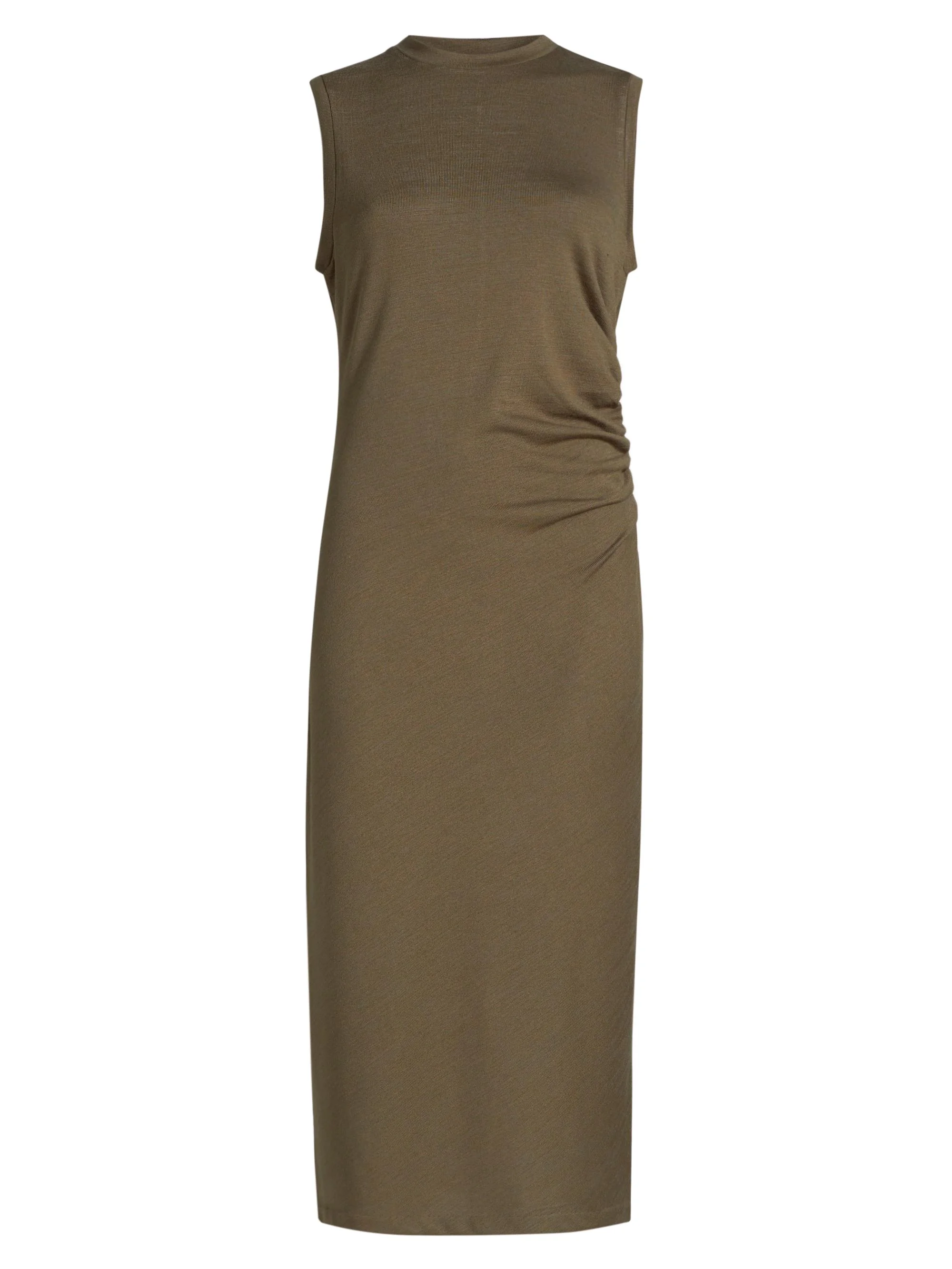 Women's Stretch Jersey Sleeveless Midi-Dress - Moss Smoke - 1