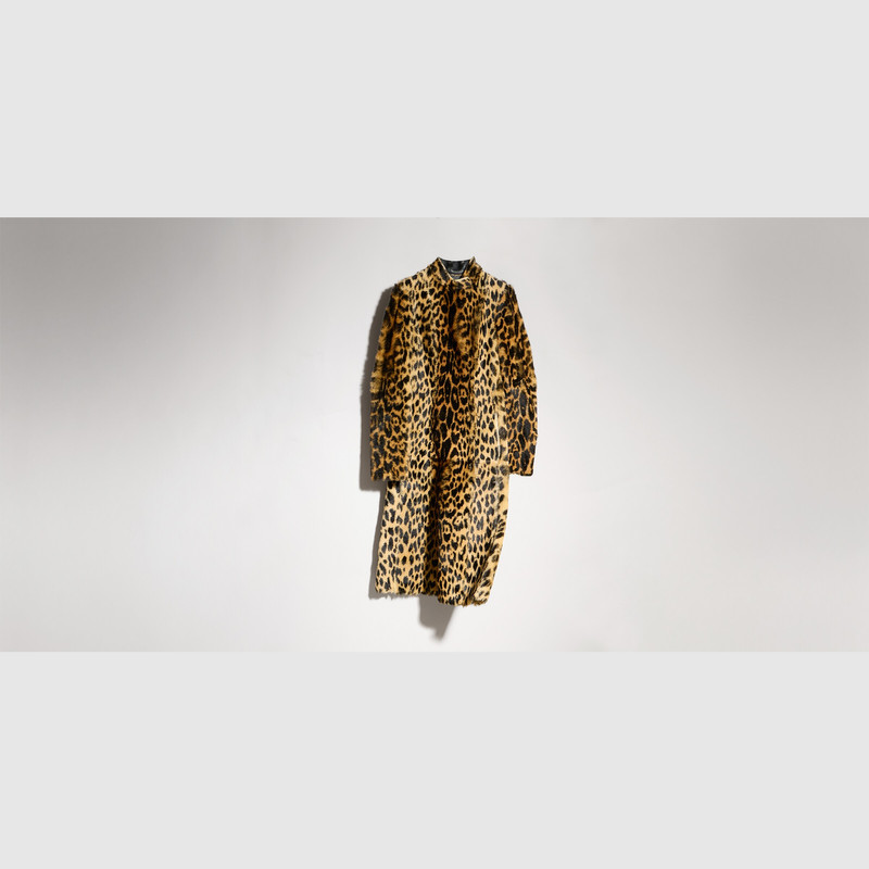 Printed long hair cow hide coat 1