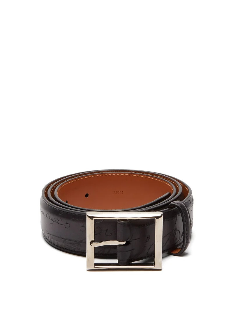 Berluti Scritto leather belt outlook