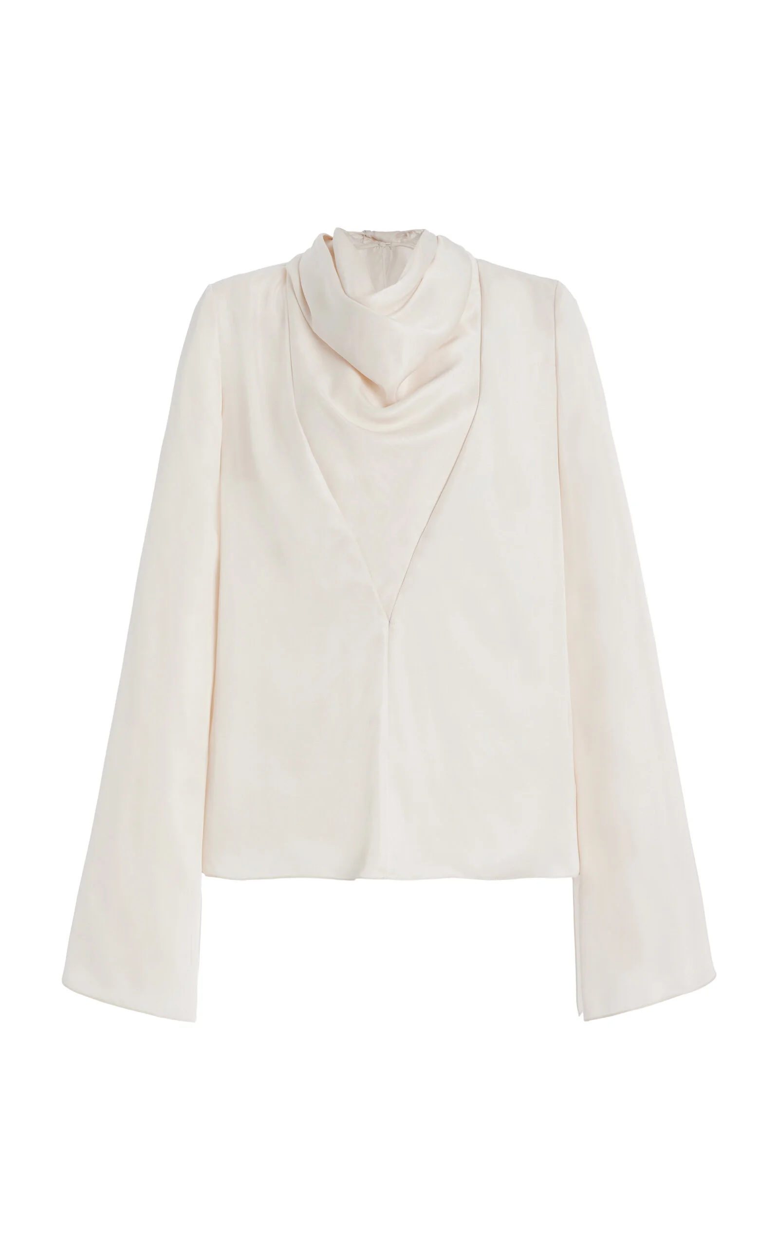 The Isla Draped Fluid Twill Top off-white - 1