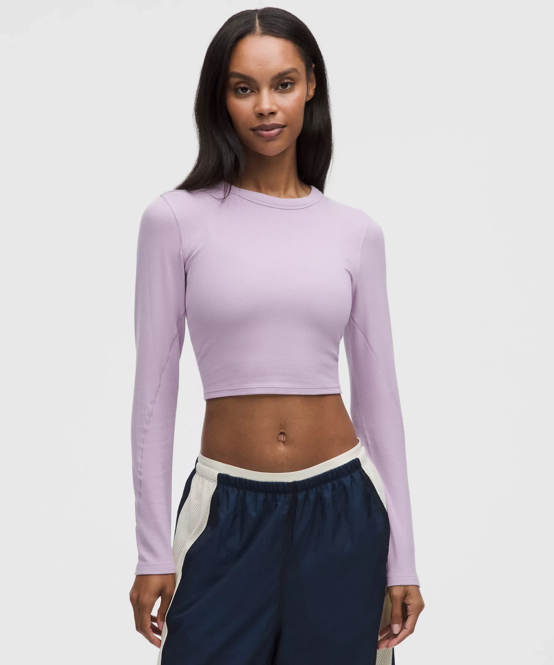 Hold Tight Straight-Hem Cropped Long-Sleeve Shirt - 1