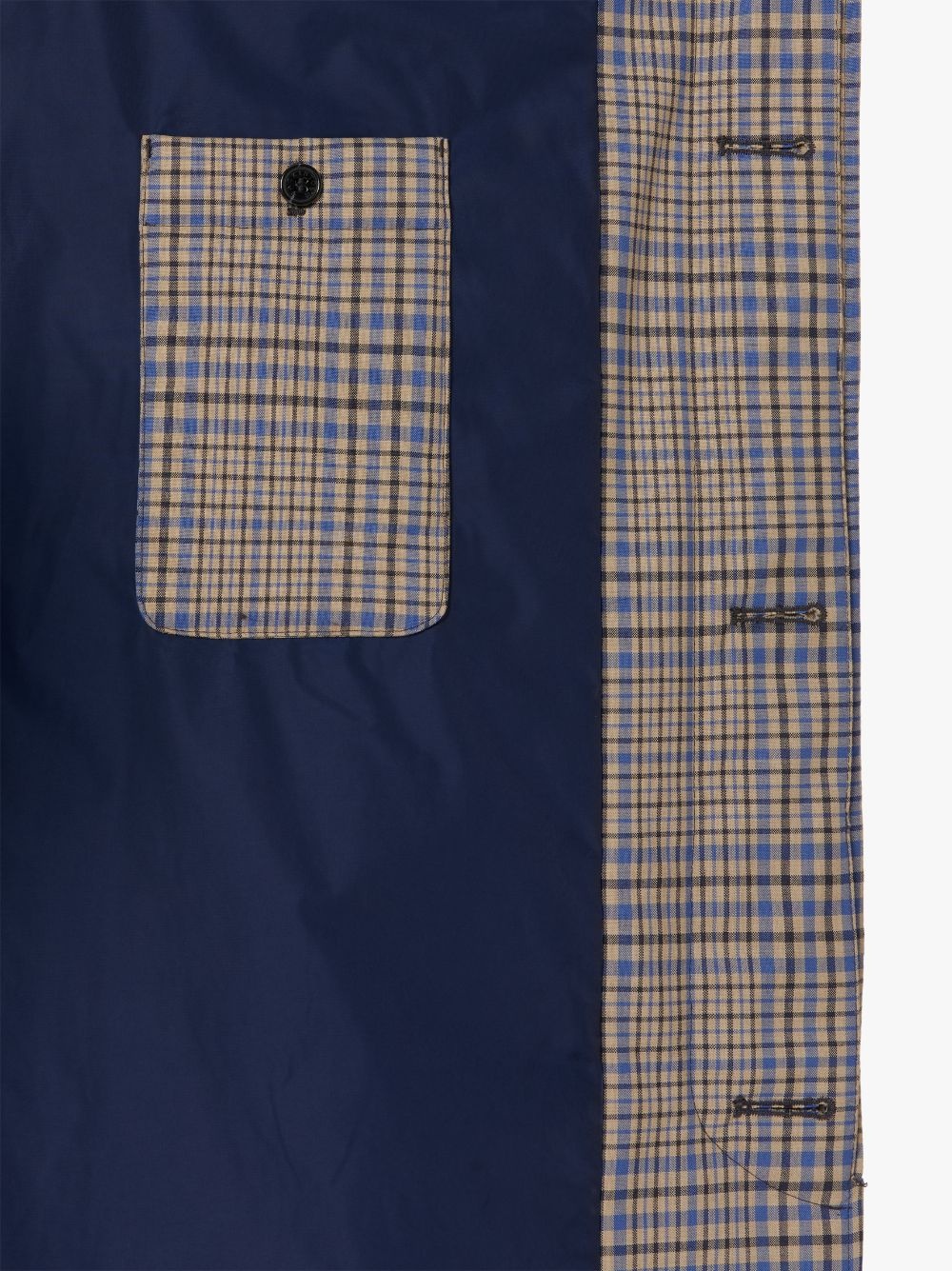MILAN BLUE CHECK RAIN SYSTEM WOOL HOODED THINDOWN PARKA | PARKA GMF-300 - 6