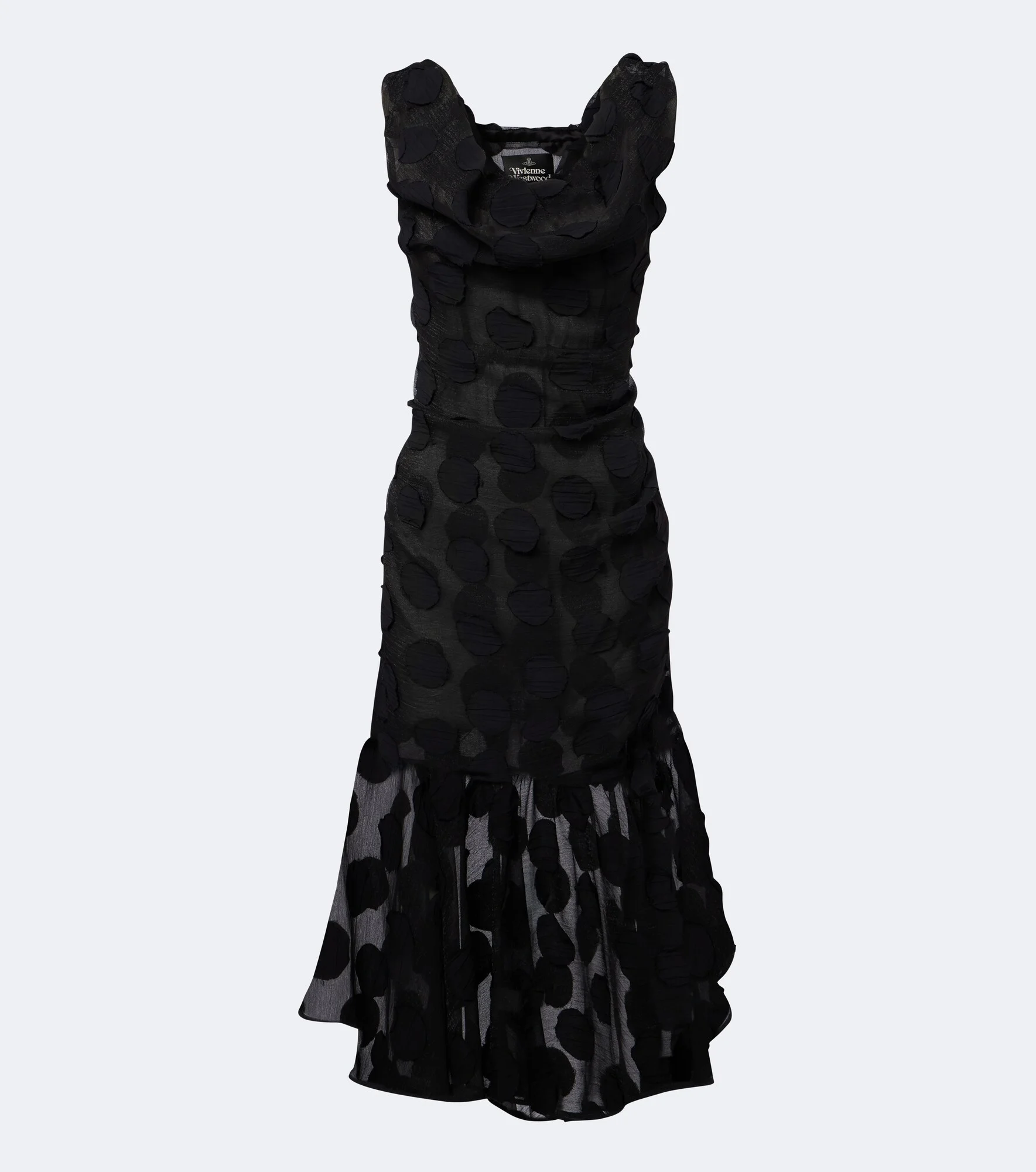 Gennie Frill draped polka-dot crêpe midi dress - 1