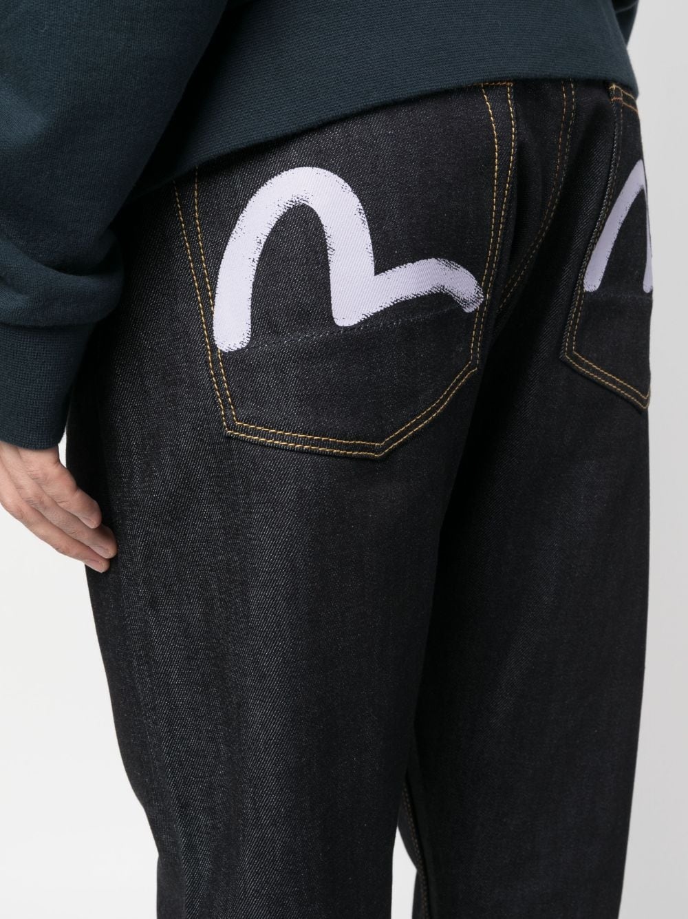 logo-print tapered jeans - 5