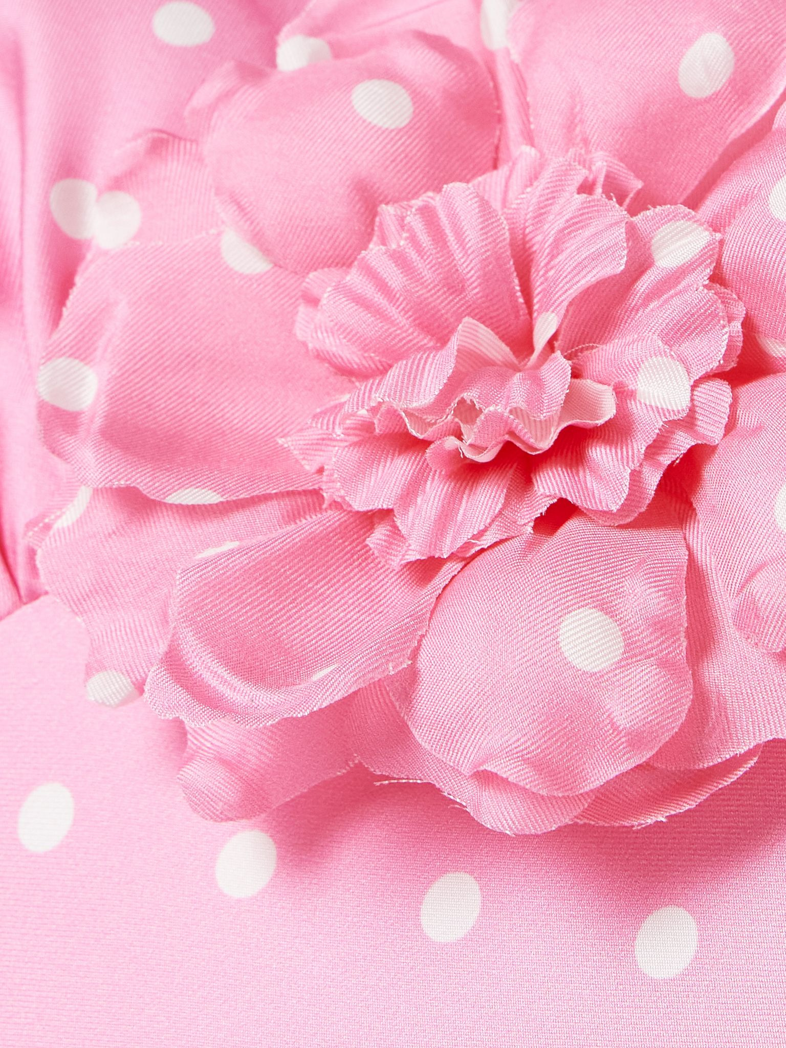 Embellished polka-dot silk-satin twill gown Pink - 4