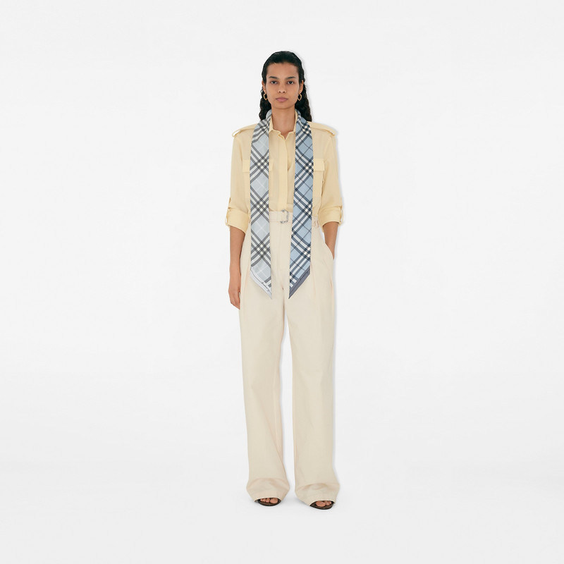 Burberry Skinny Contrast Check Silk Scarf outlook