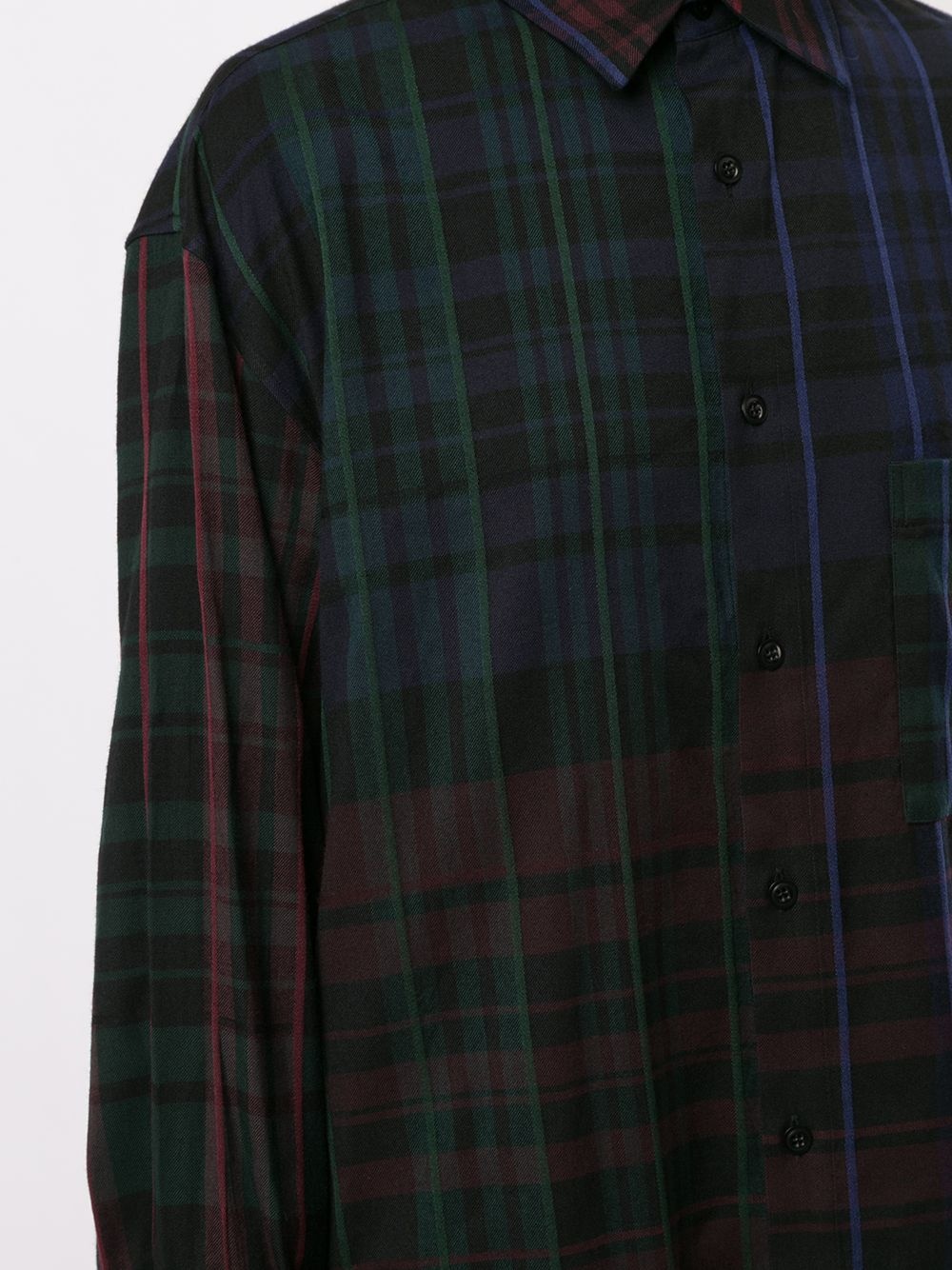 long-line check shirt - 5