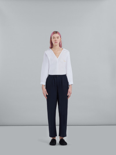 Marni CROPPED TROUSERS IN BLUE TROPICAL WOOL outlook