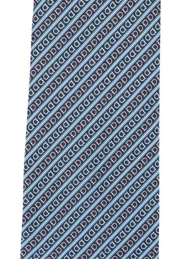 Salvatore Ferragamo stripe Gancini print tie outlook