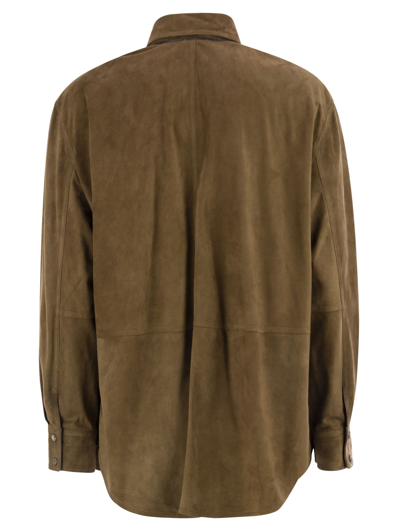 Brunello Cucinelli Women Suede Shirt With Jewellery - 2