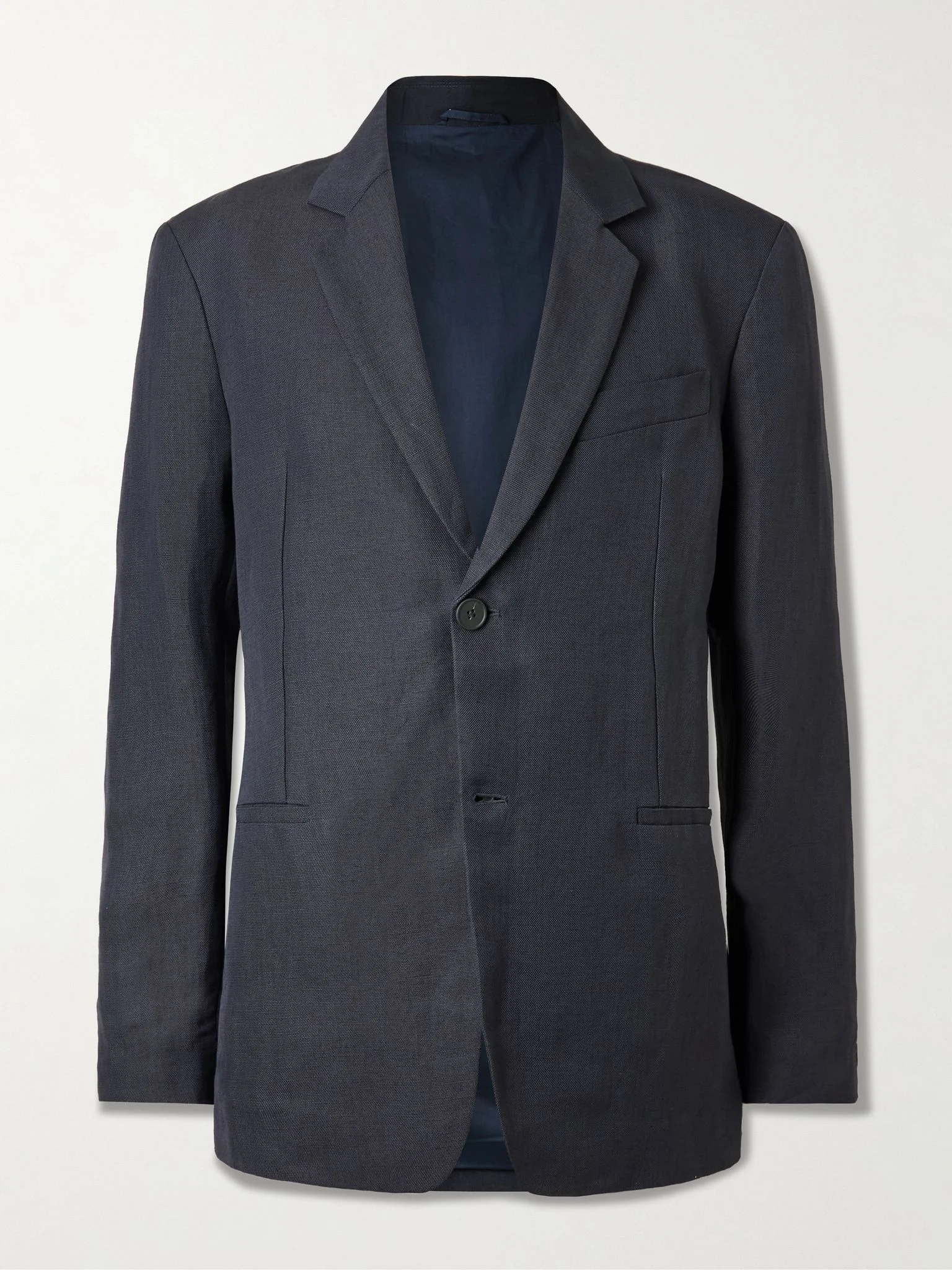 Roversi Oversized Linen-Blend Suit Jacket Navy - 1