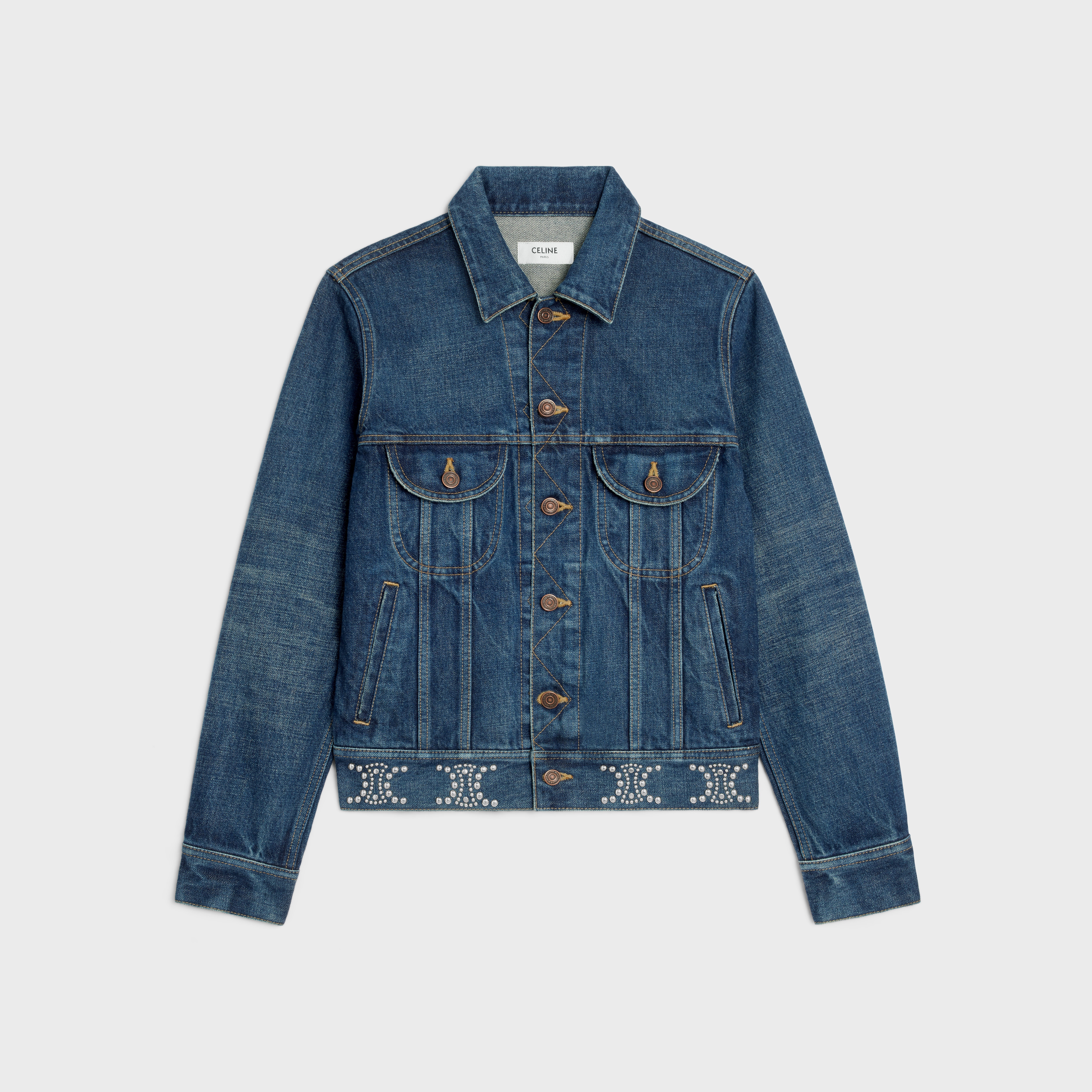 Trucker jacket in clean dark union wash denim - 1