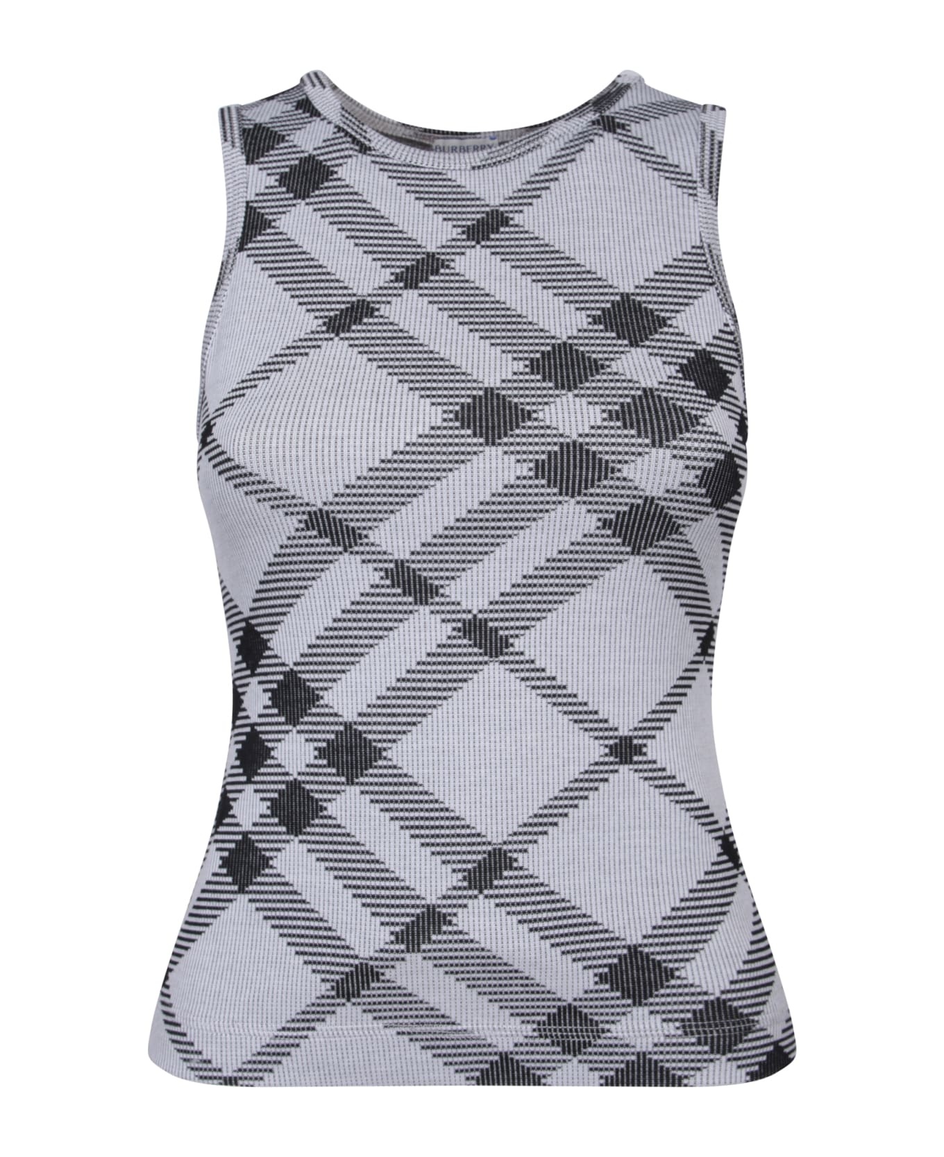 'check' Cotton Blend Tank Top - 1