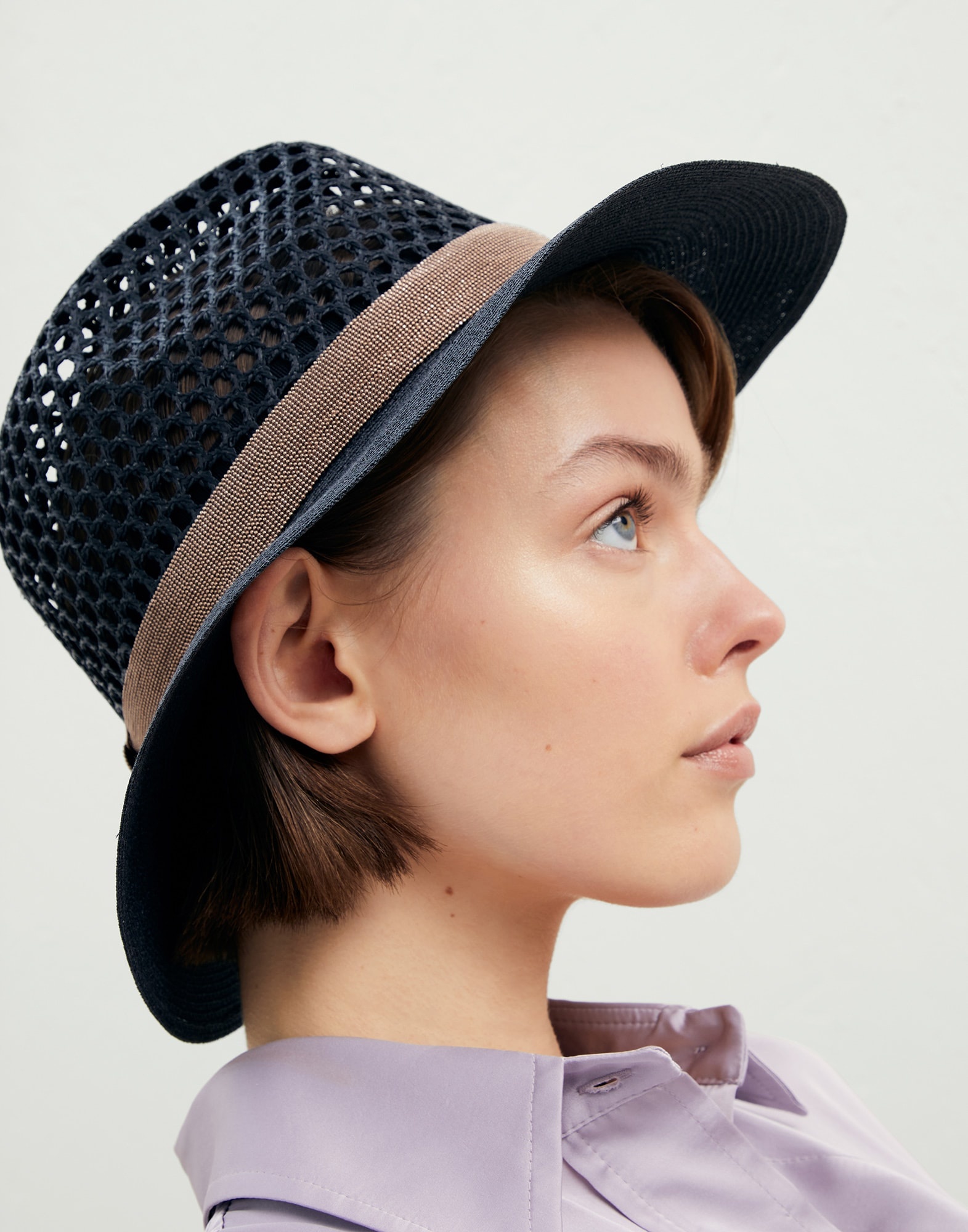 Net fedora with precious band - 3