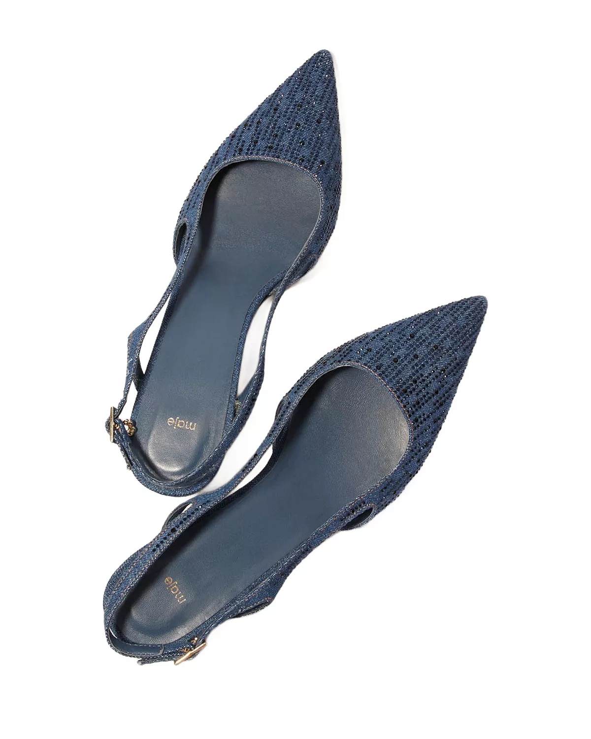 Women's Pointed Toe Embellished Slingback Pumps - 6