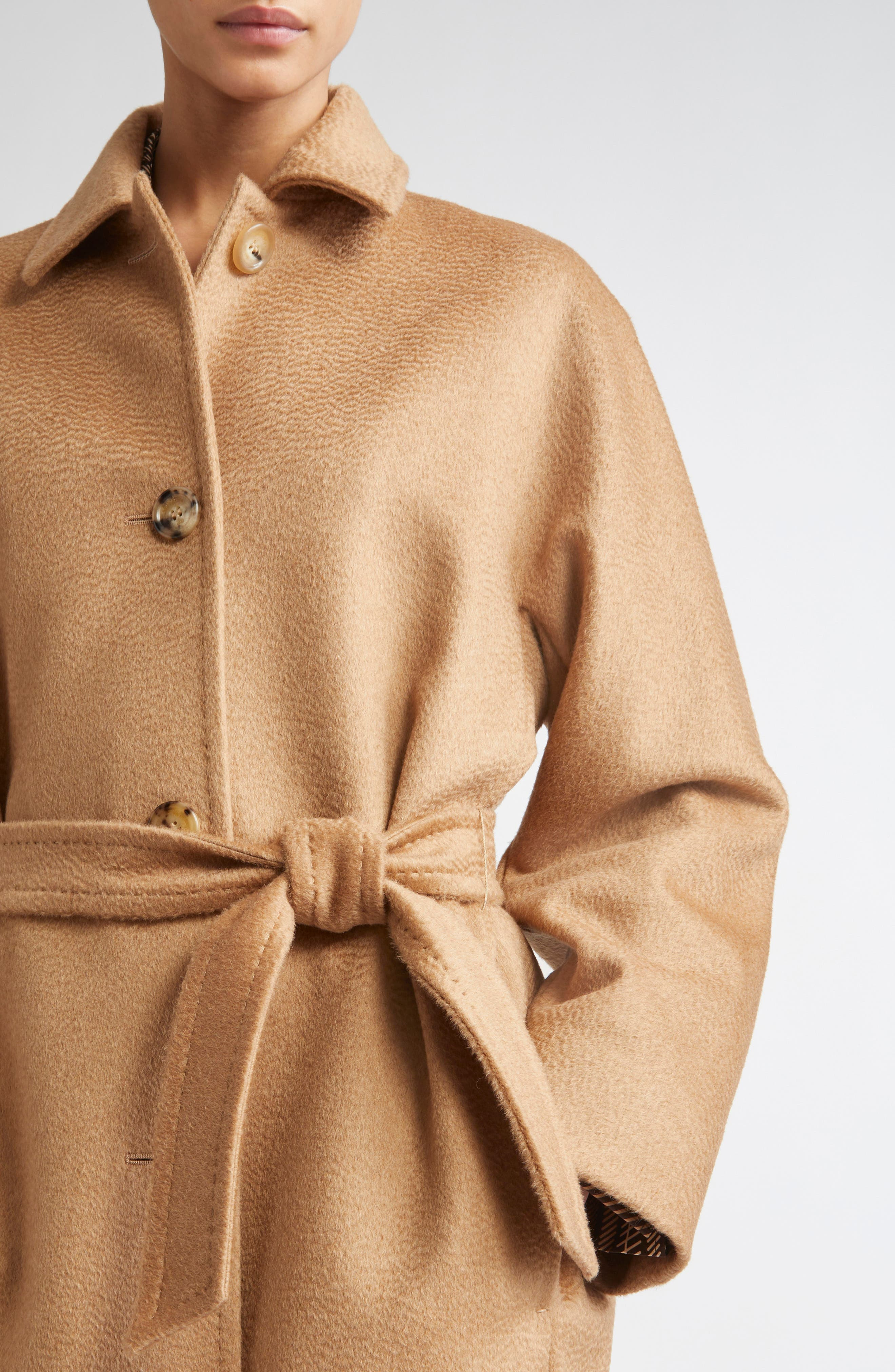 Max Mara Filato Belted Camel Hair Wrap Coat at Nordstrom - 5