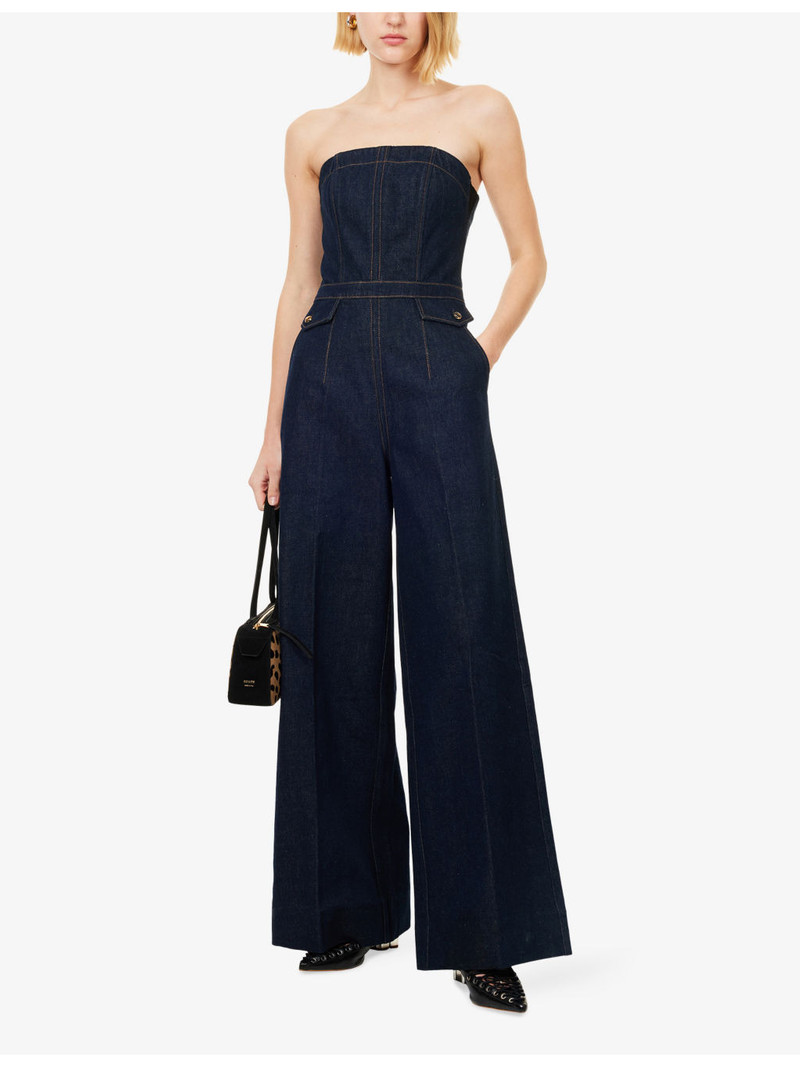 PAIGE Francesca Wide-Leg Denim Jumpsuit outlook