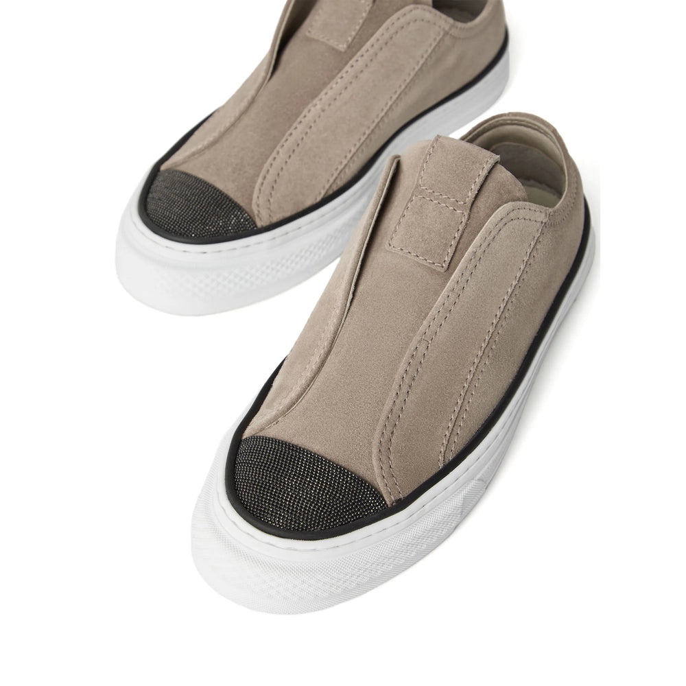 【関税込み】BRUNELLO CUCINELLI Precious Toe' sneakers Brunello Cucinelli Suede sneakers with shearling lining and