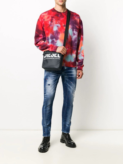 Diesel logo-print messenger bag outlook