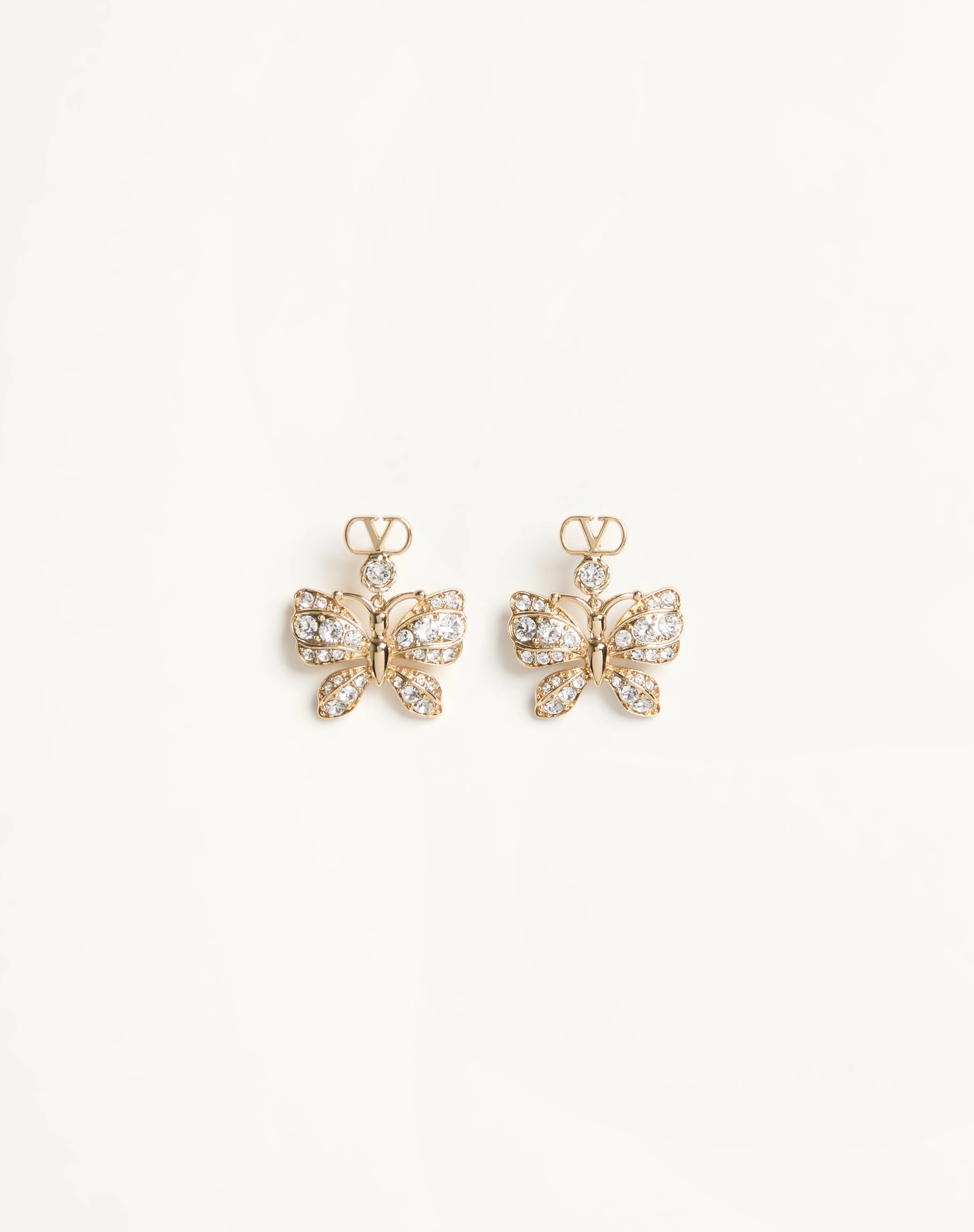 FLUTTERBY EARRINGS IN METAL AND SWAROVSKI® CRYSTALS - 1