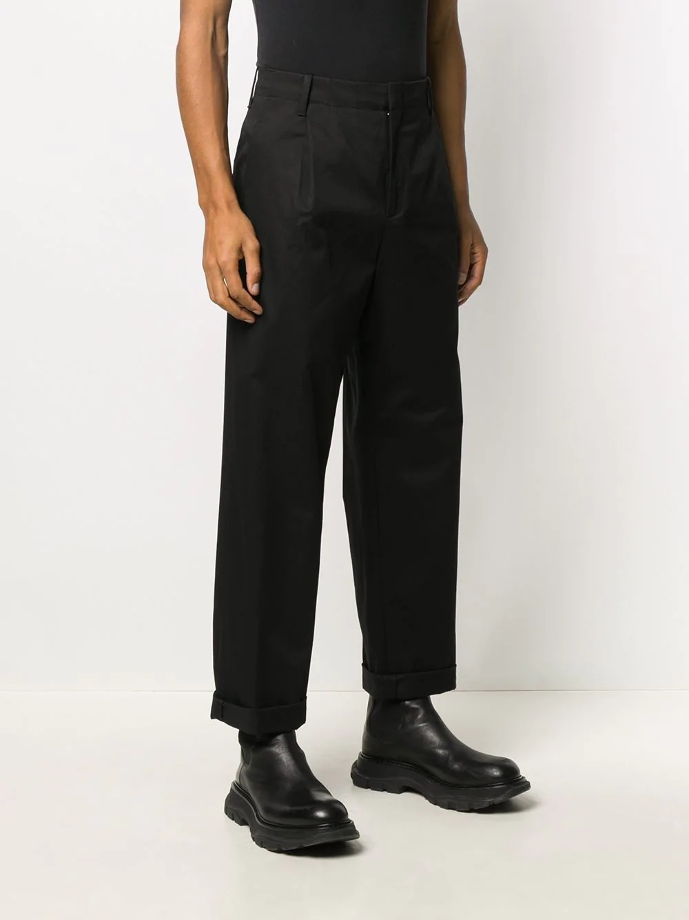 cropped straight-leg trousers - 3