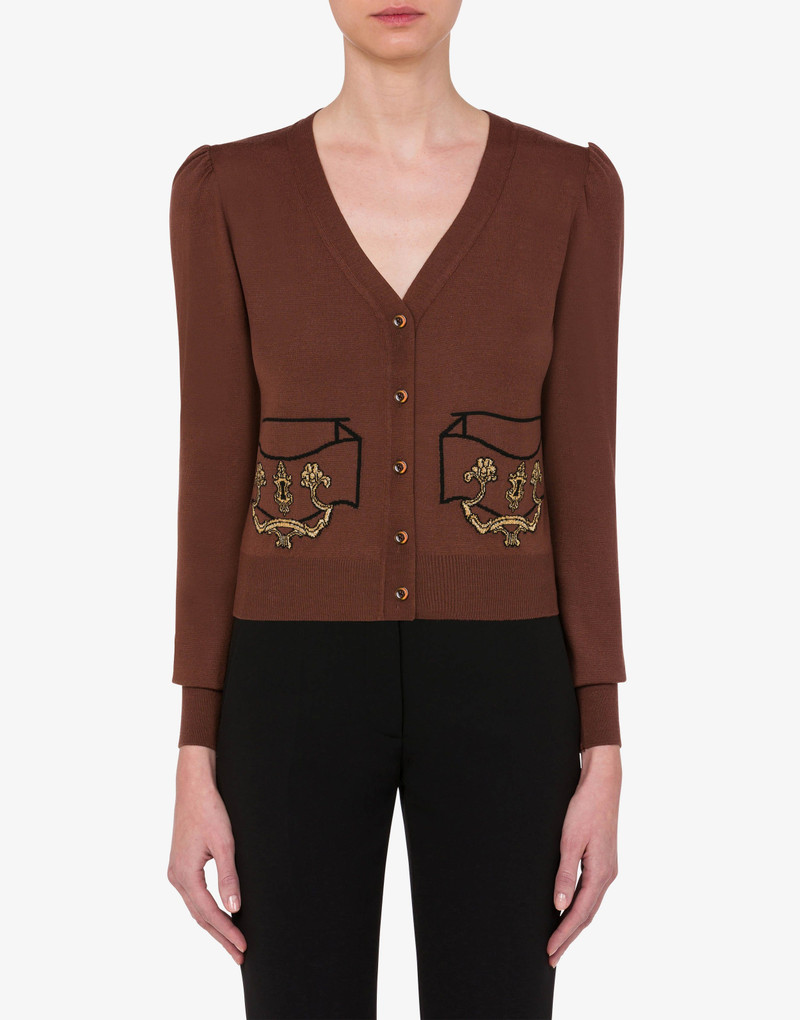 Moschino HANDLE WITH CARE WOOL CARDIGAN outlook