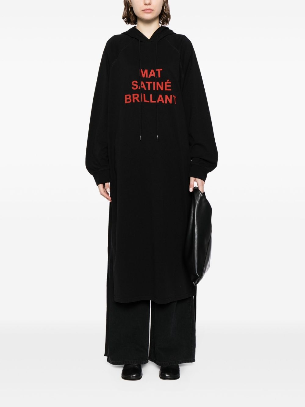 slogan-print drawstring hoodie - 2
