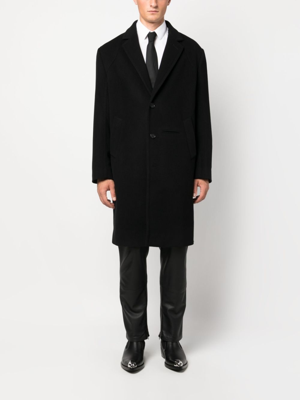 raglan sleeves wool-blend coat - 2