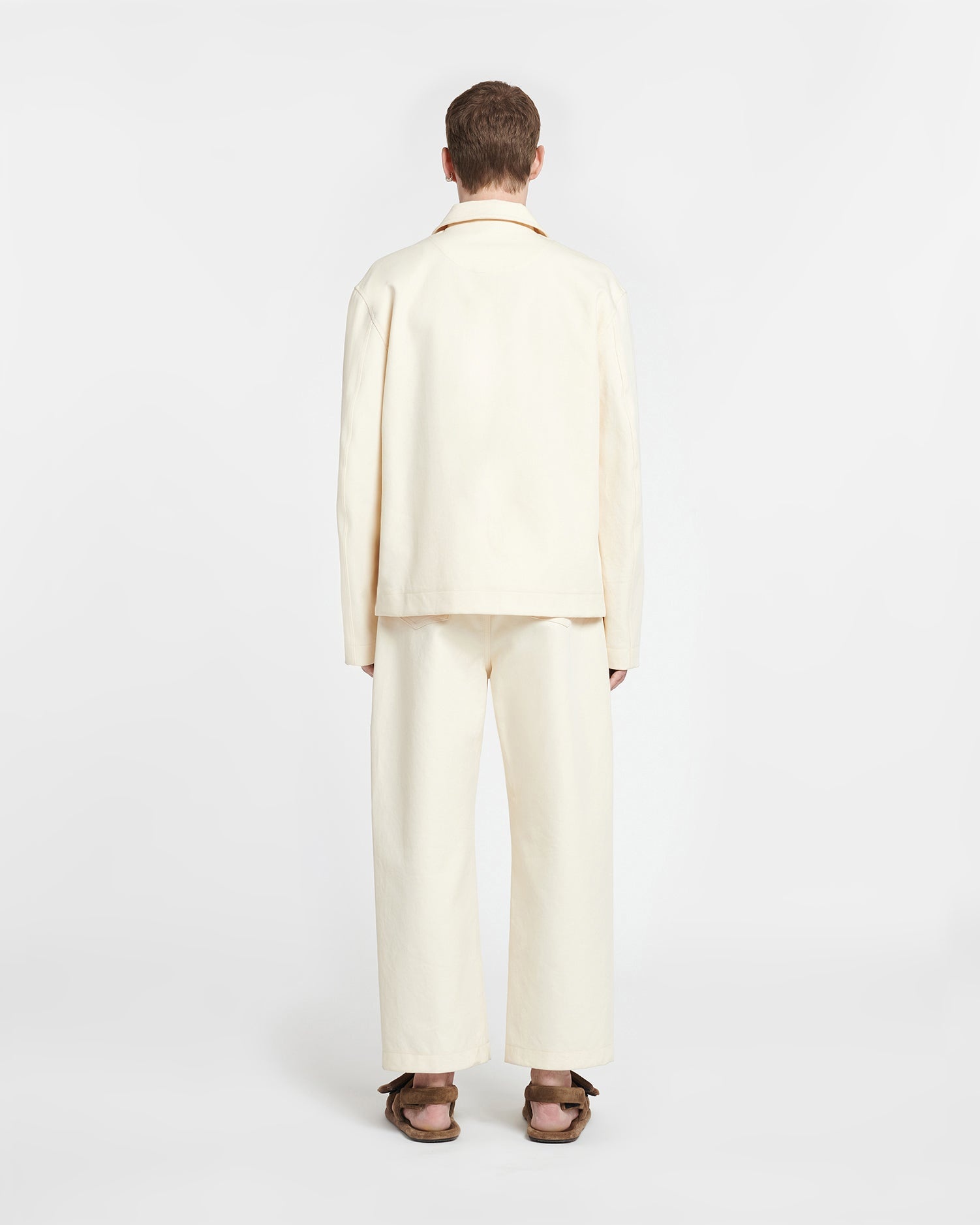 Belted Structured Twill Pants - 3