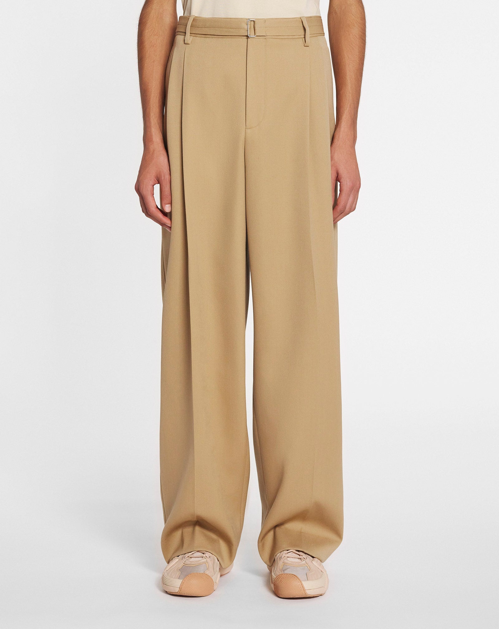 WIDE-LEG DOUBLE-PLEATED PANTS - 3