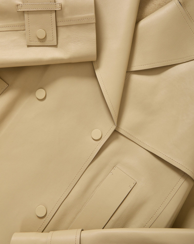 HEATHCLIFF CROPPED LEATHER TRENCH COAT 4