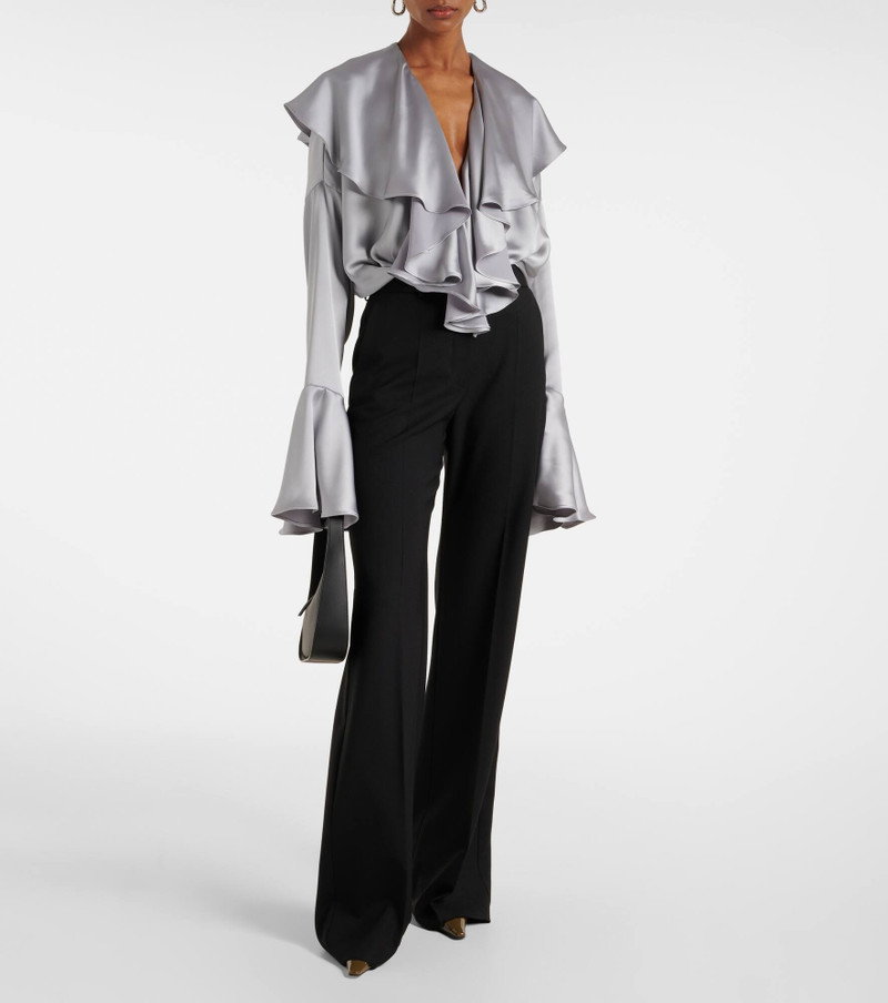 NORMA KAMALI Ruffled satin bodysuit outlook