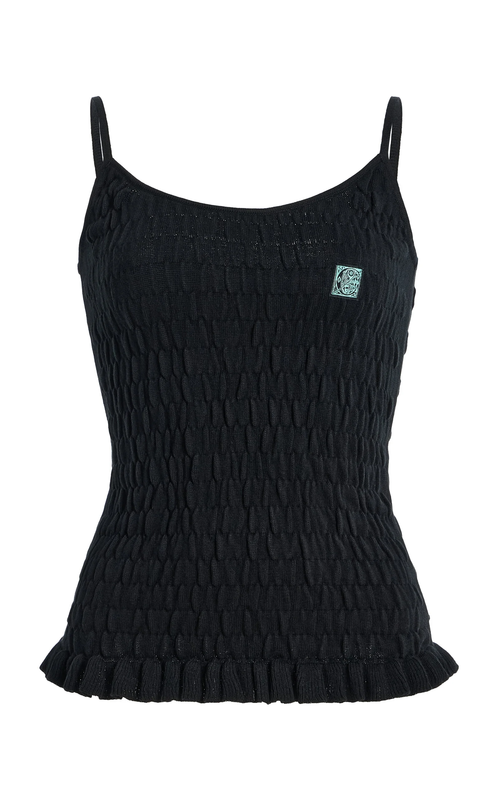 Exclusive Shirred Knit Cotton-Cashmere Cami Top black - 1