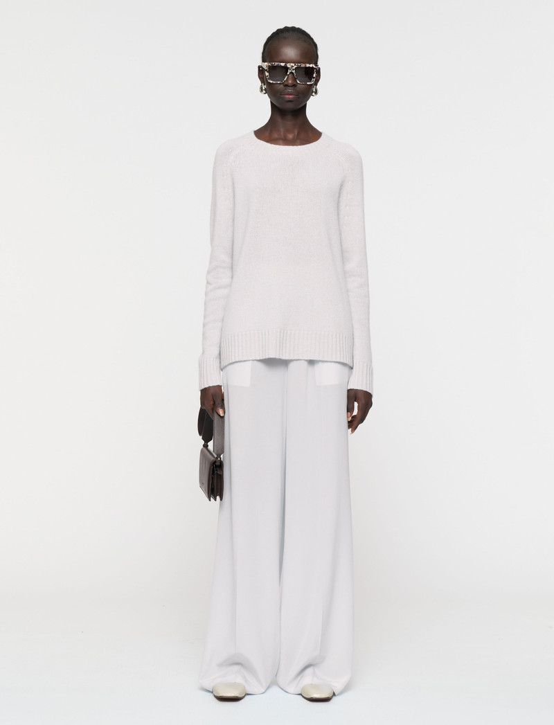 Open Cashmere Round Neck Jumper 1