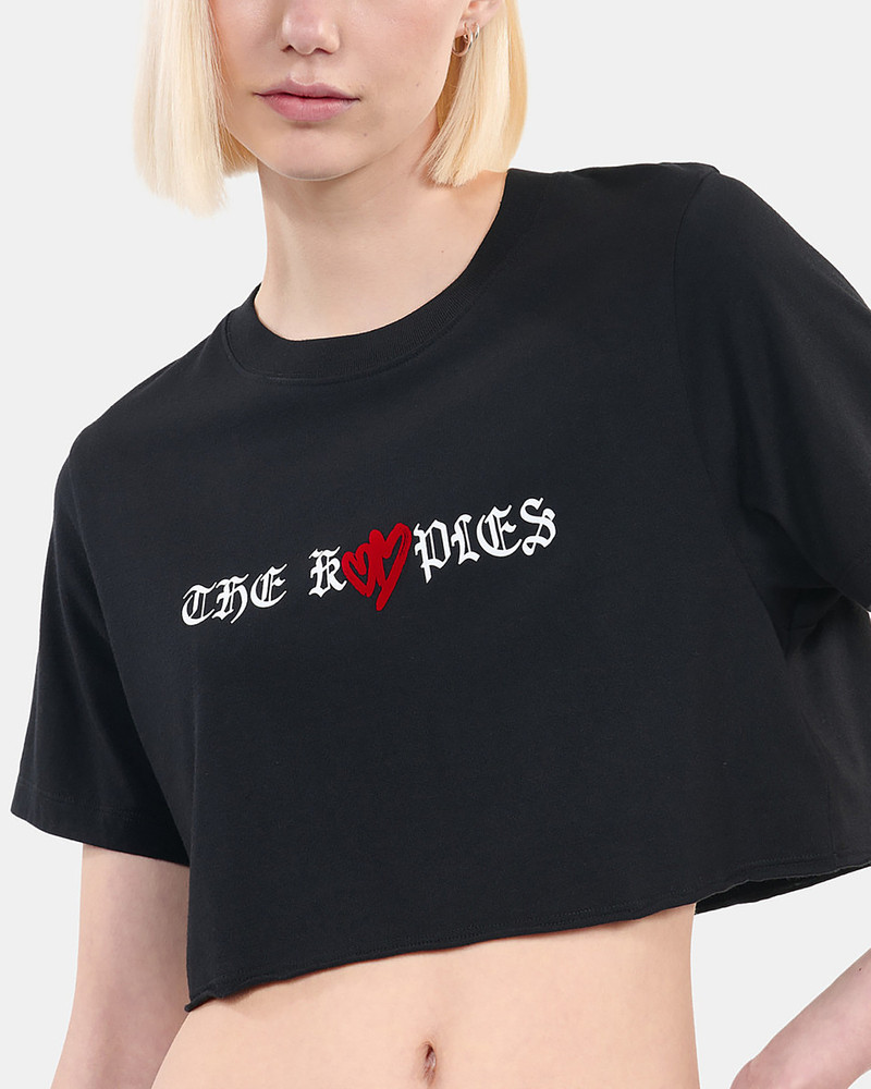 BLACK TWIN HEARTS SERIGRAPHY T-SHIRT 6