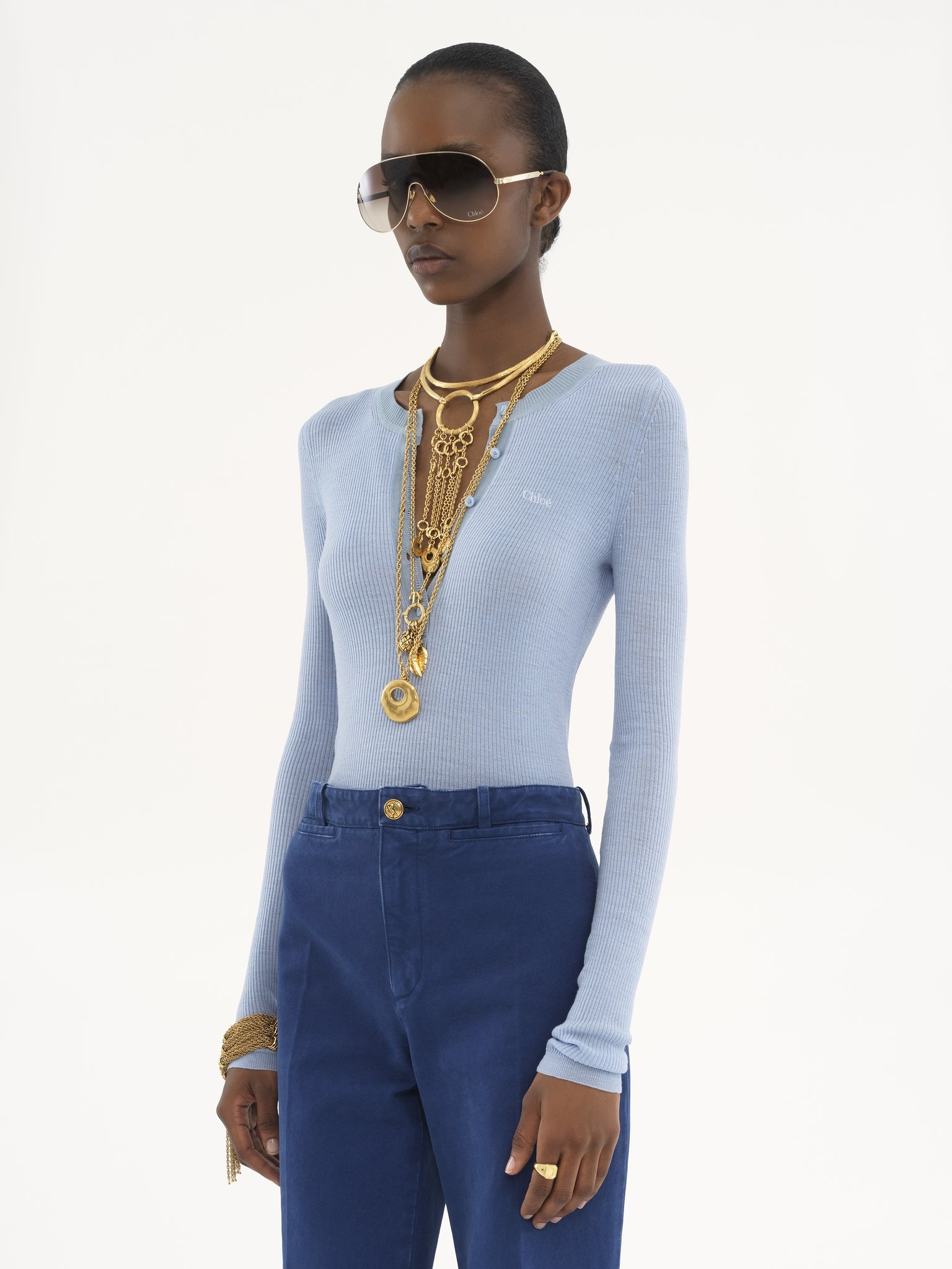 KNITTED HENLEY SHIRT IN SUPERFINE WOOL KNIT - 4