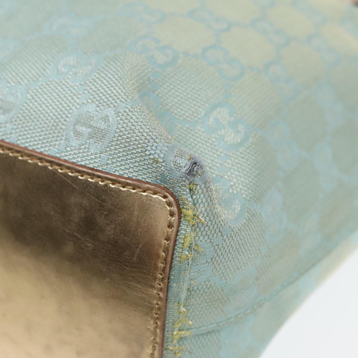 GUCCI GG Canvas Tote Bag Light Blue Gold 002 002 - 9