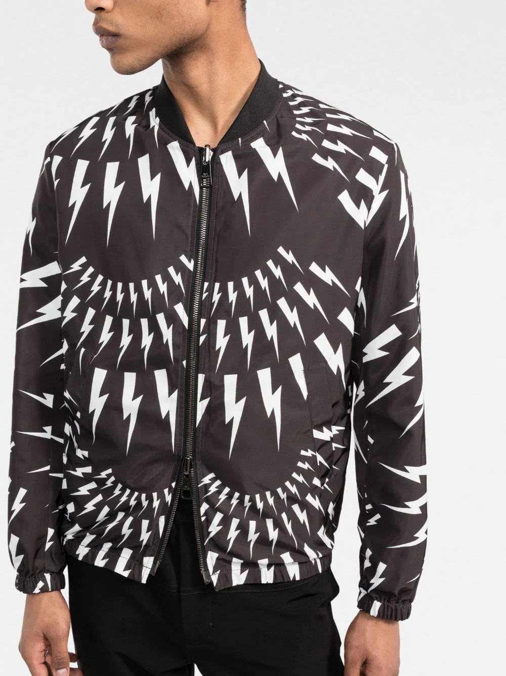 Thunderbolt-print bomber jacket - 3