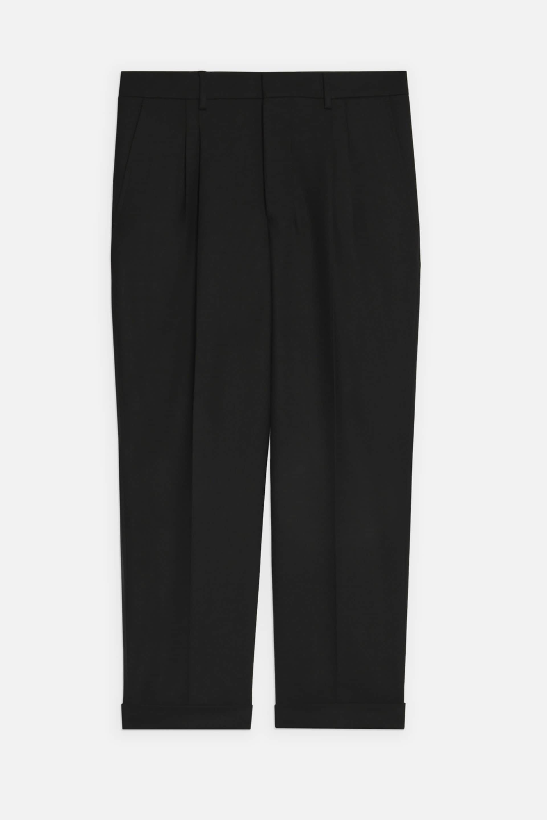Carrot Fit Trousers With Hem And Pleats - 1