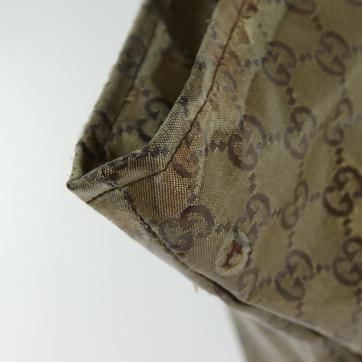 GUCCI GG Crystal Tote Bag Gold Gray Brown - 7