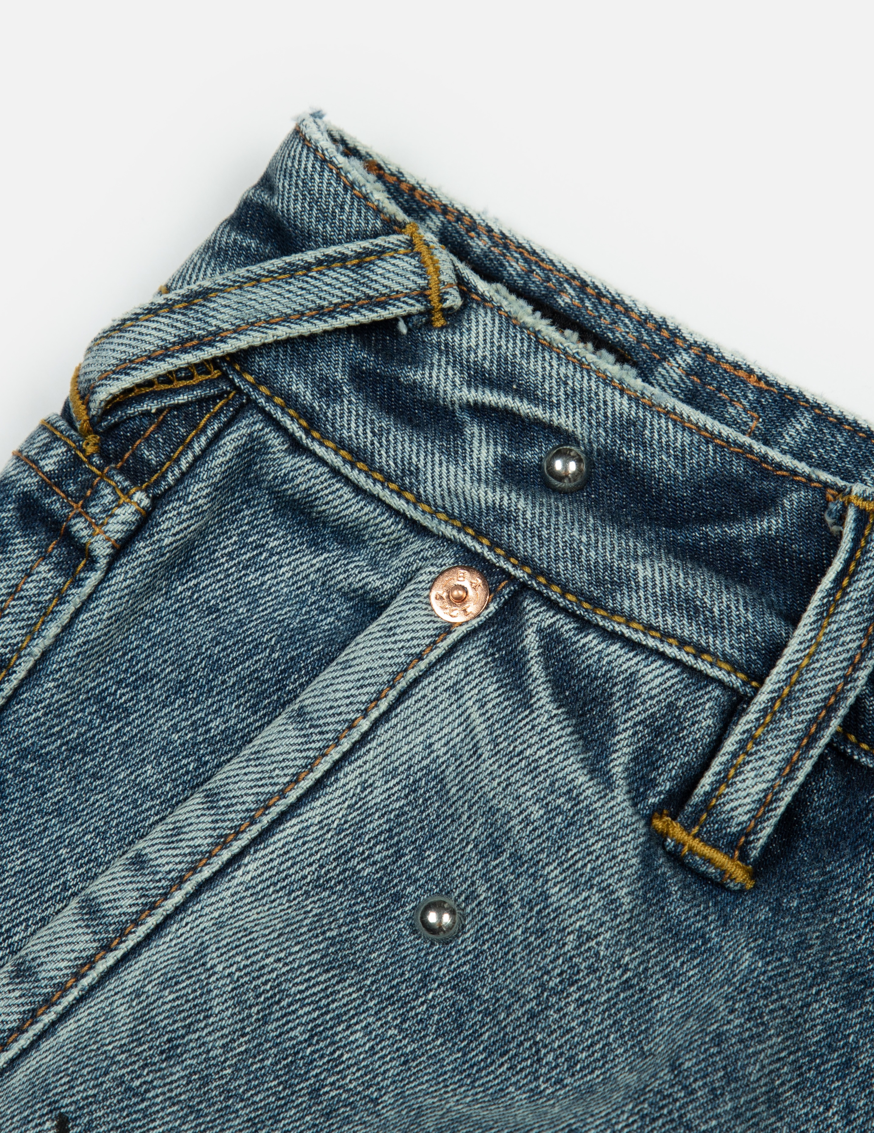 ALLOVER STUDS AND PINS LOOSE FIT DENIM JOGGERS - 7
