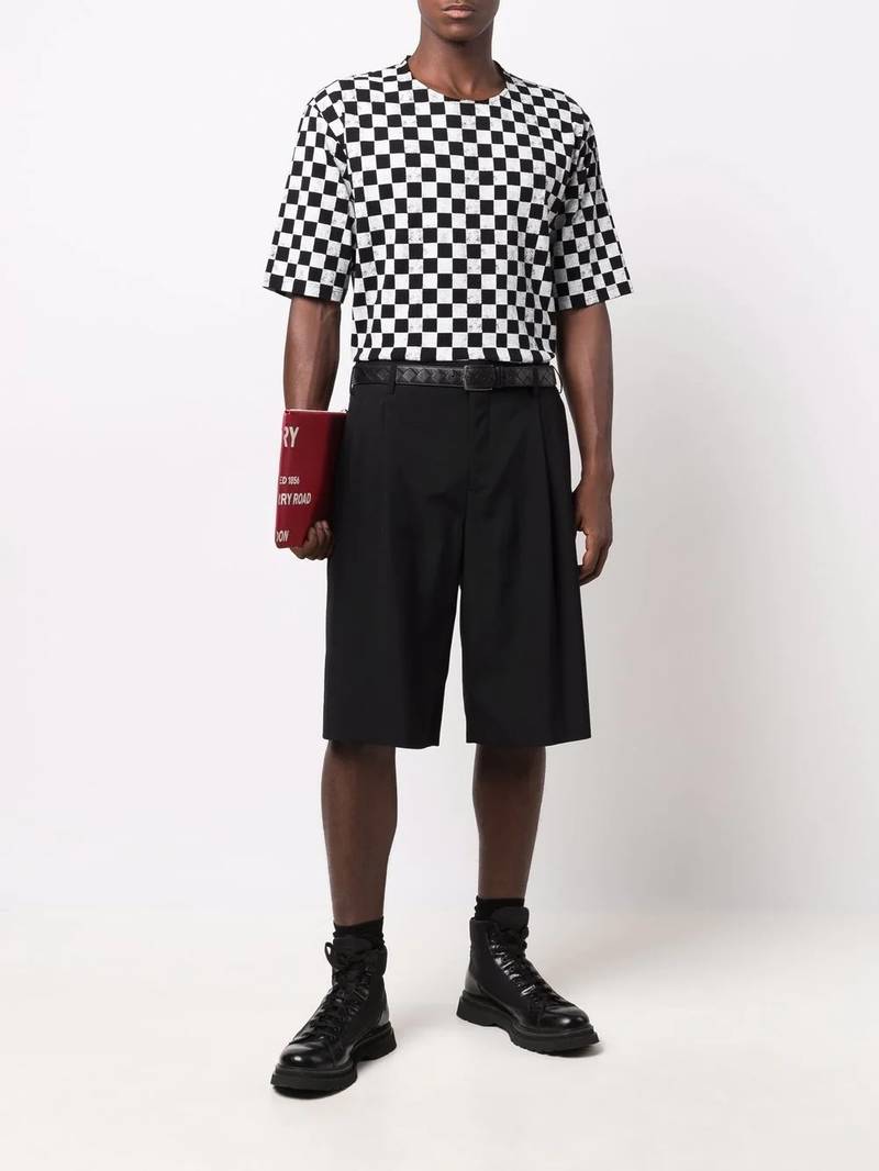 SAINT LAURENT check-print T-shirt outlook