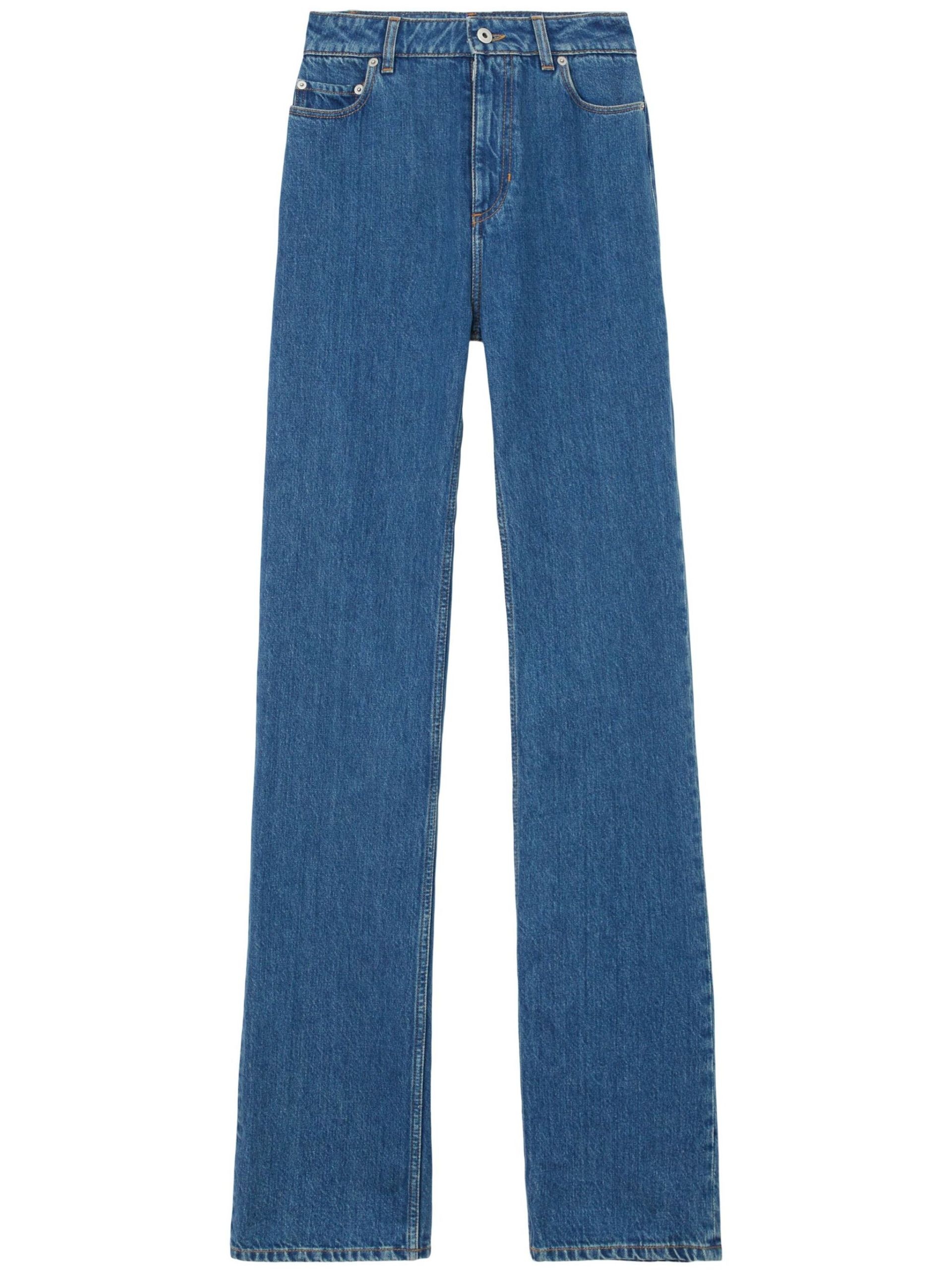 Blue Straight-Leg Cotton Jeans - 1