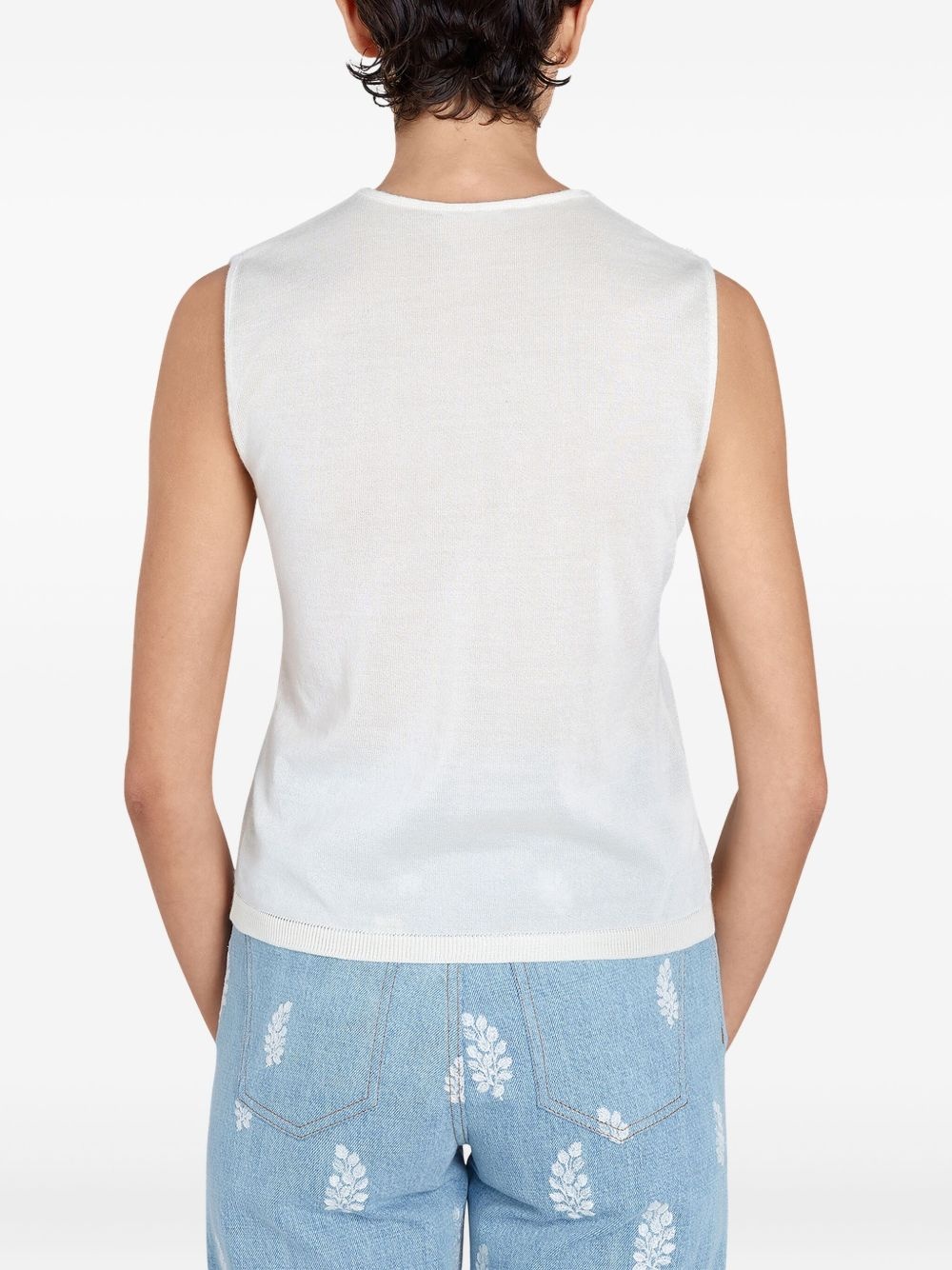 floral-embroidered tank top - 4