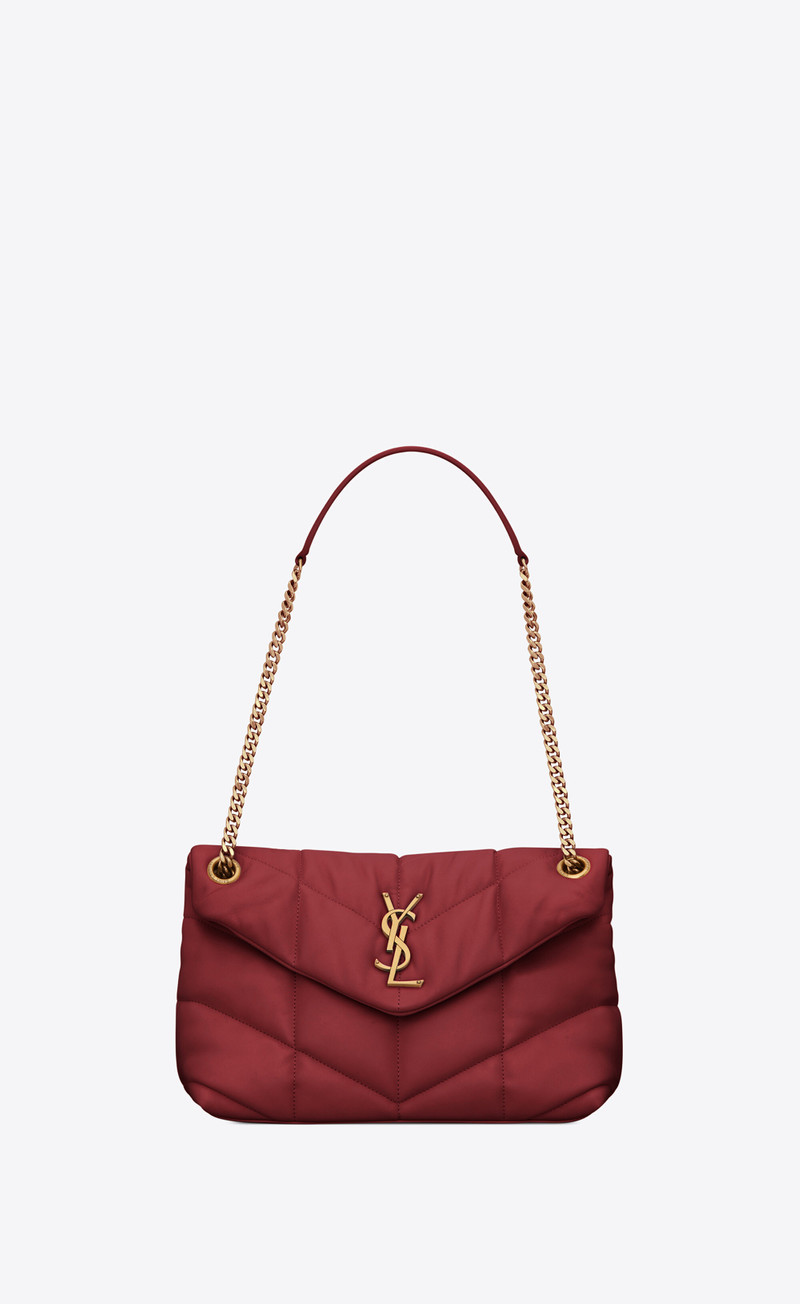 puffer small chain bag in quilted lambskin - 1
