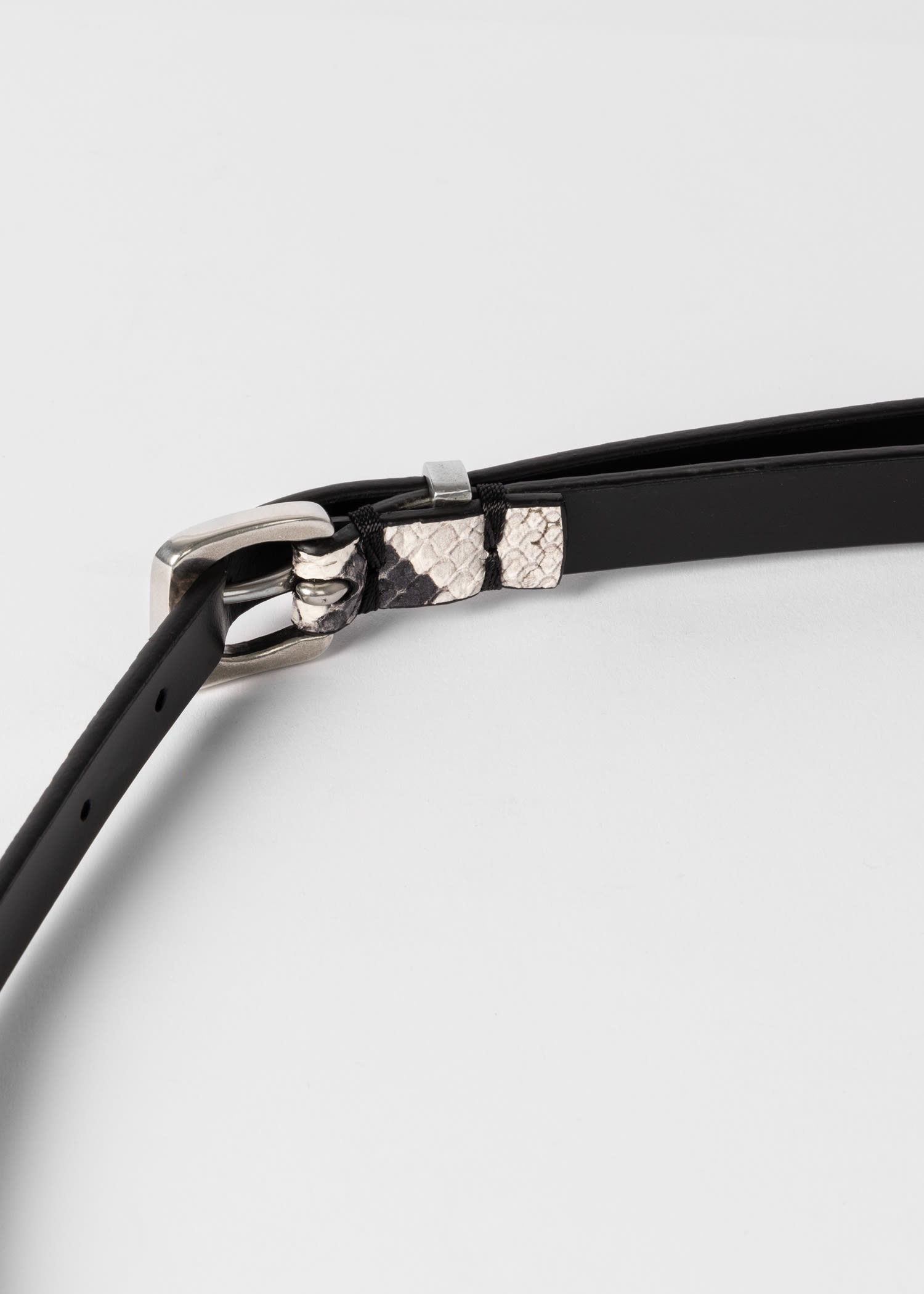 Cream Snake Print Belt - 3