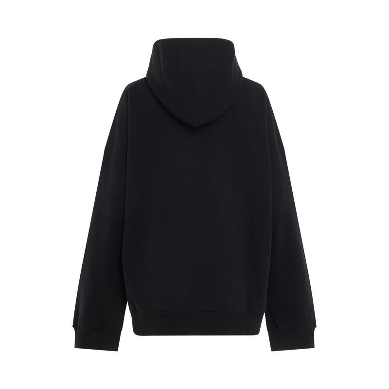 BALENCIAGA Mirror Print Wide Fit Hoodie in Black outlook